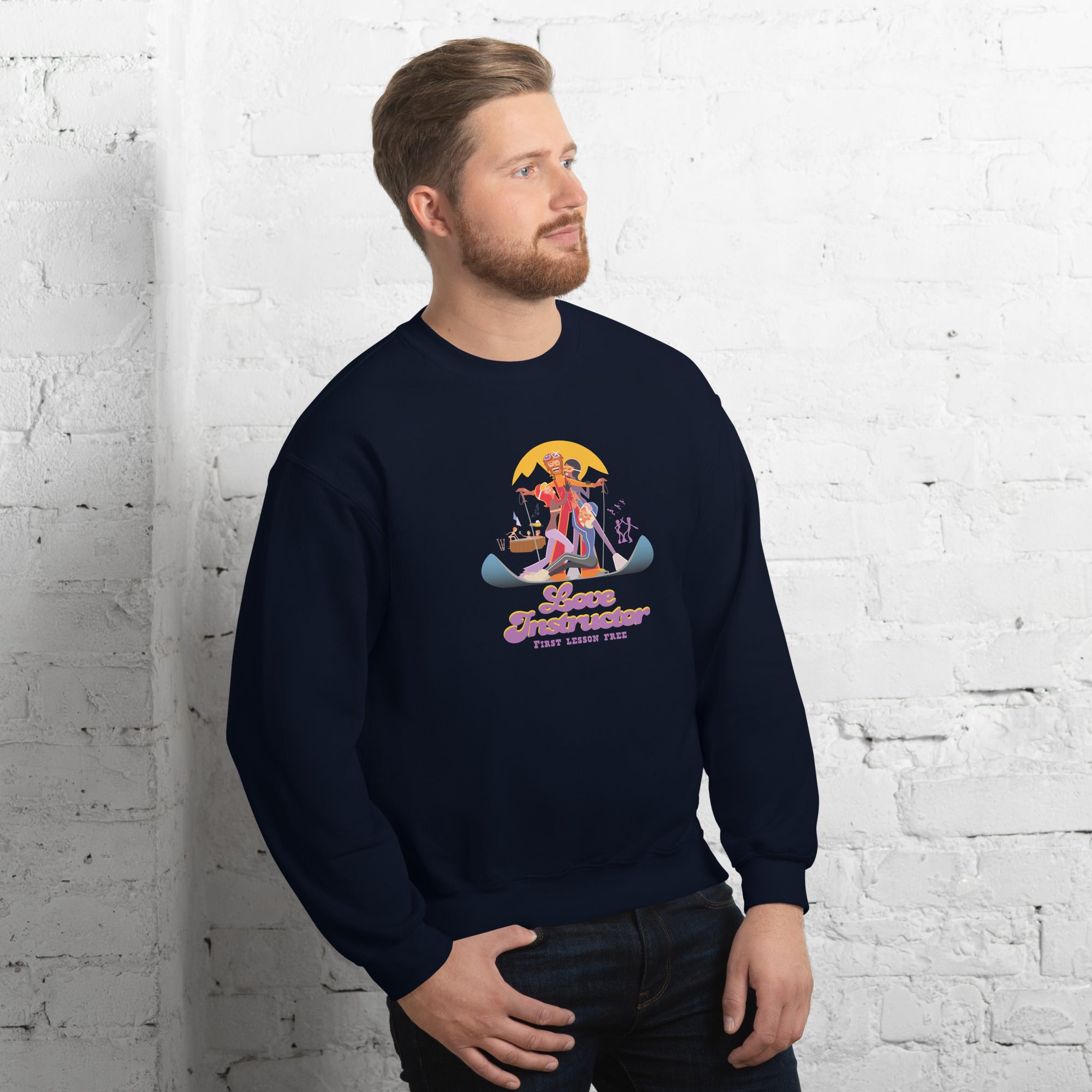 Unisex Sweatshirt Love Instructor First Lesson free on dark colors