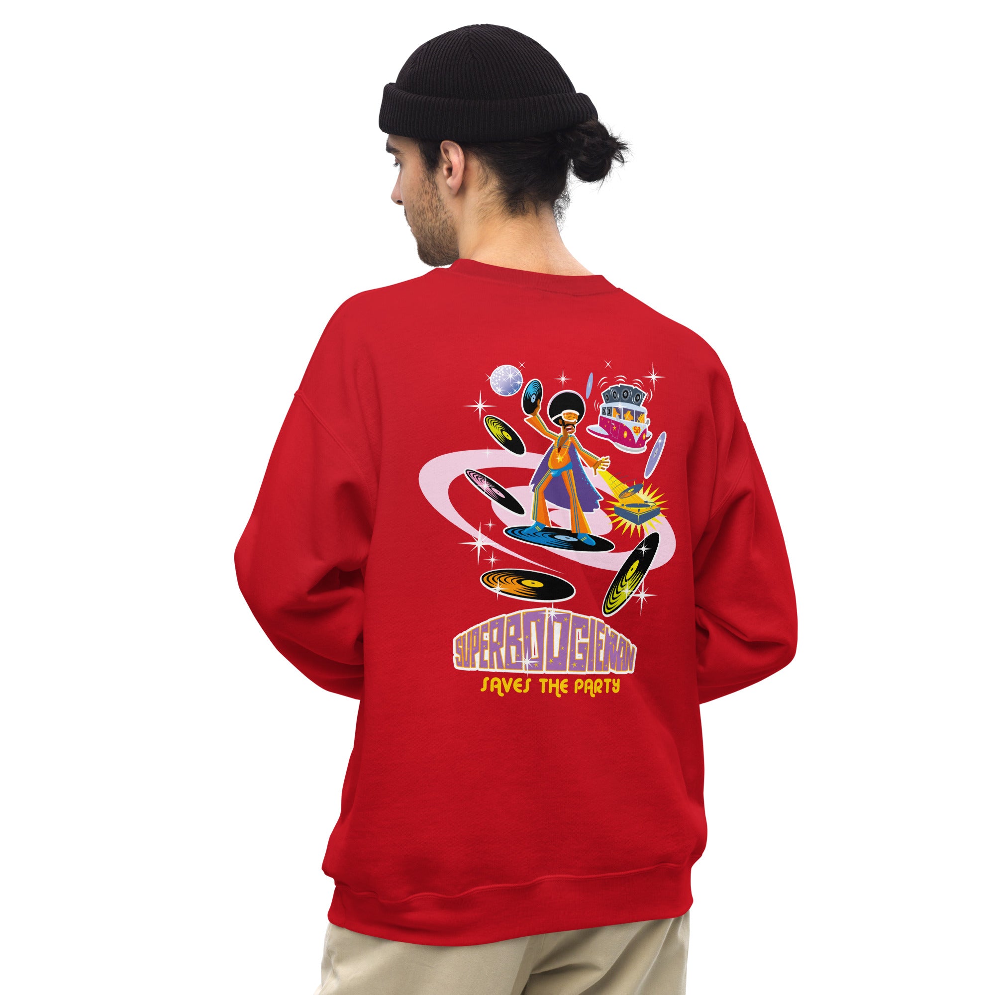 Unisex Sweatshirt Superboogieman on light colors (front & back)