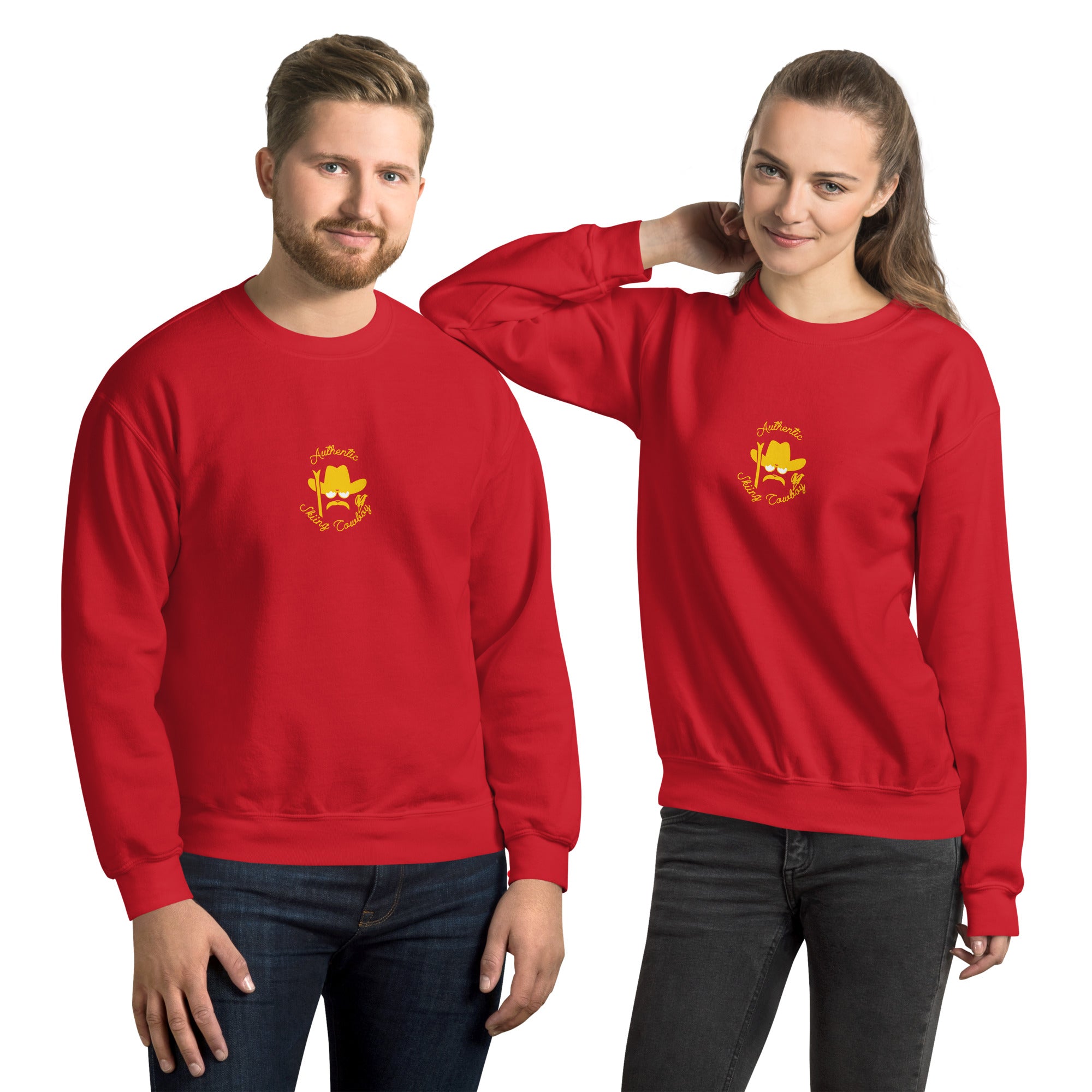 Unisex Sweatshirt Authentic Skiing Cowboy Gold