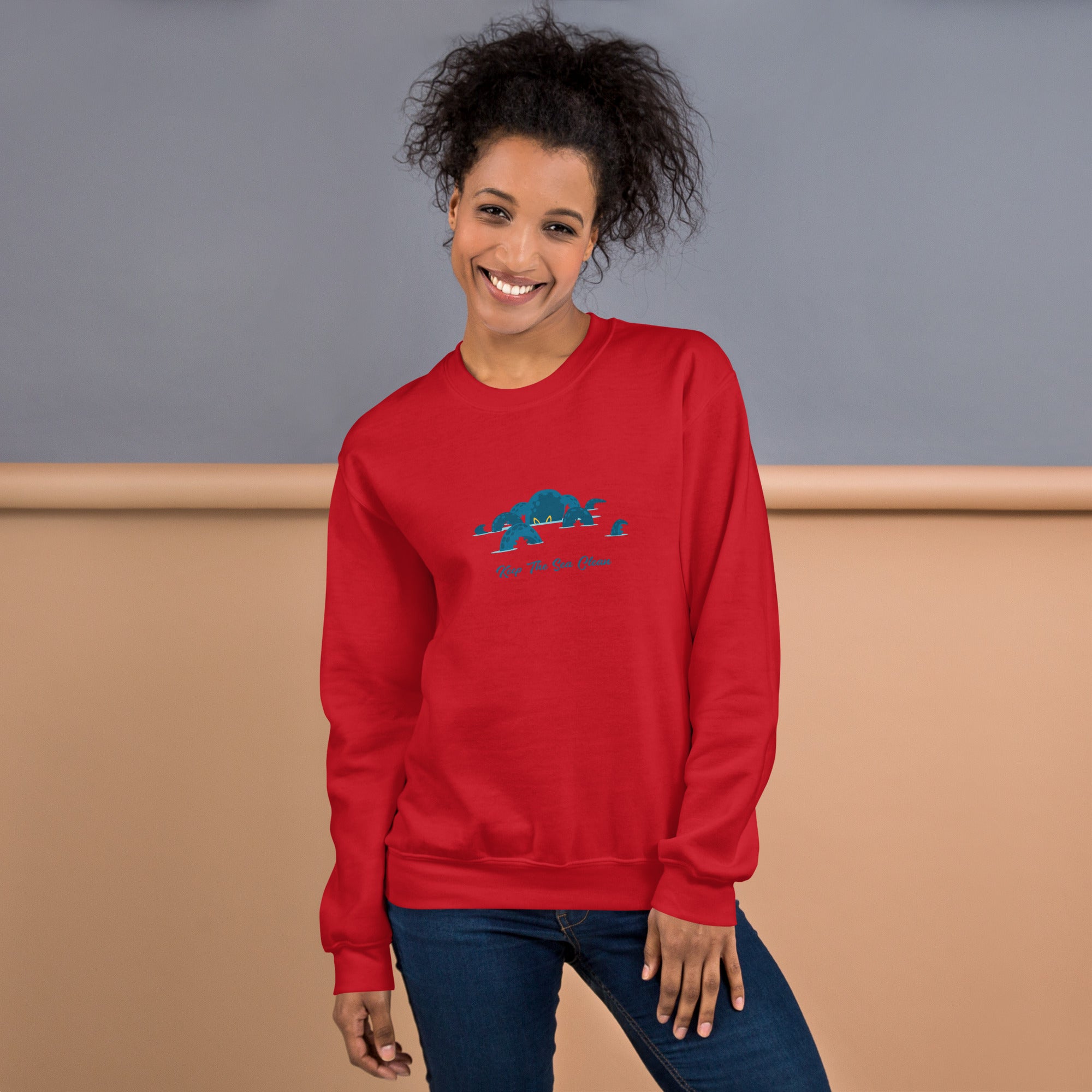 Sweat Unisexe à Col Rond Octopus Blue sur couleurs claires