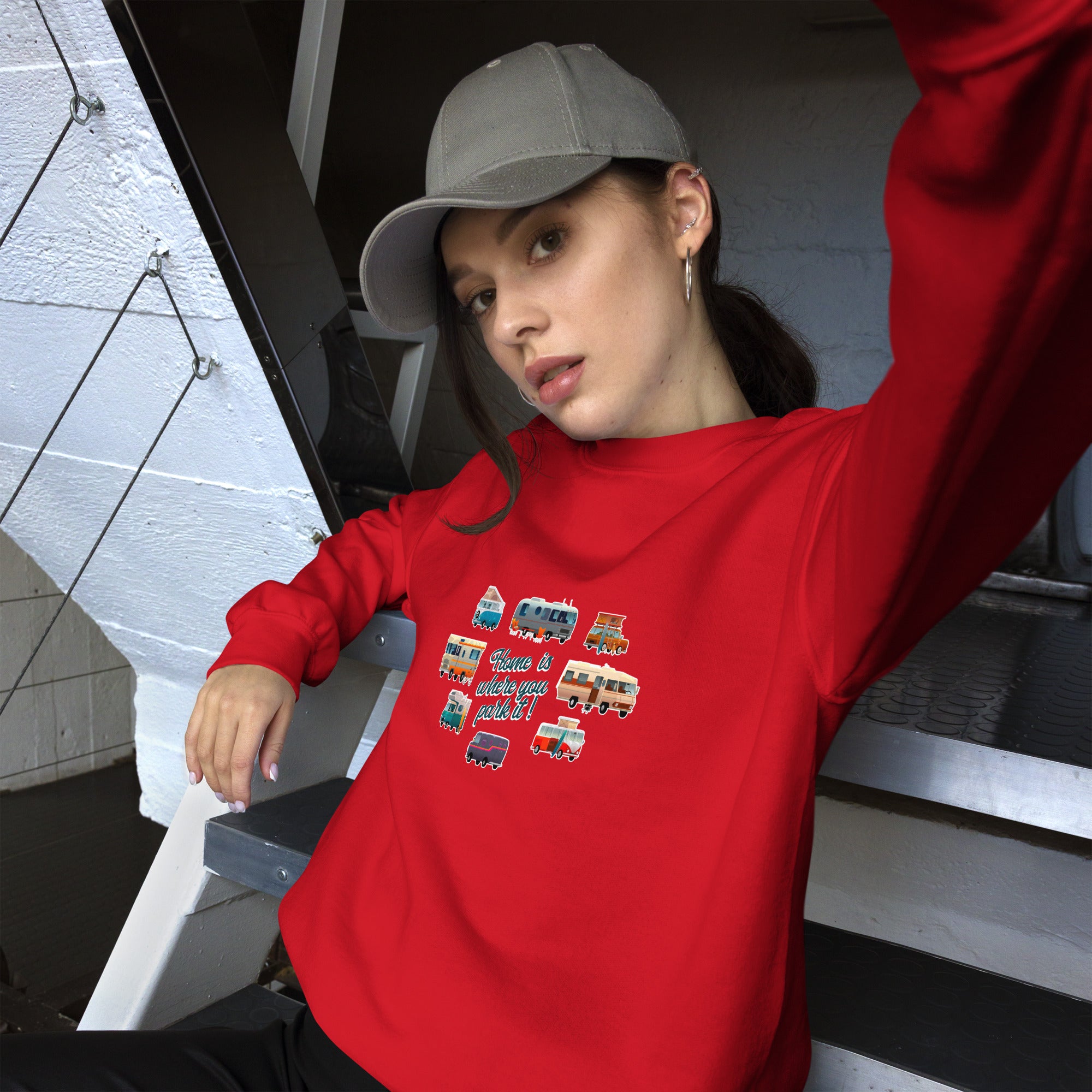 Unisex Sweatshirt Vintage Campers on light colors