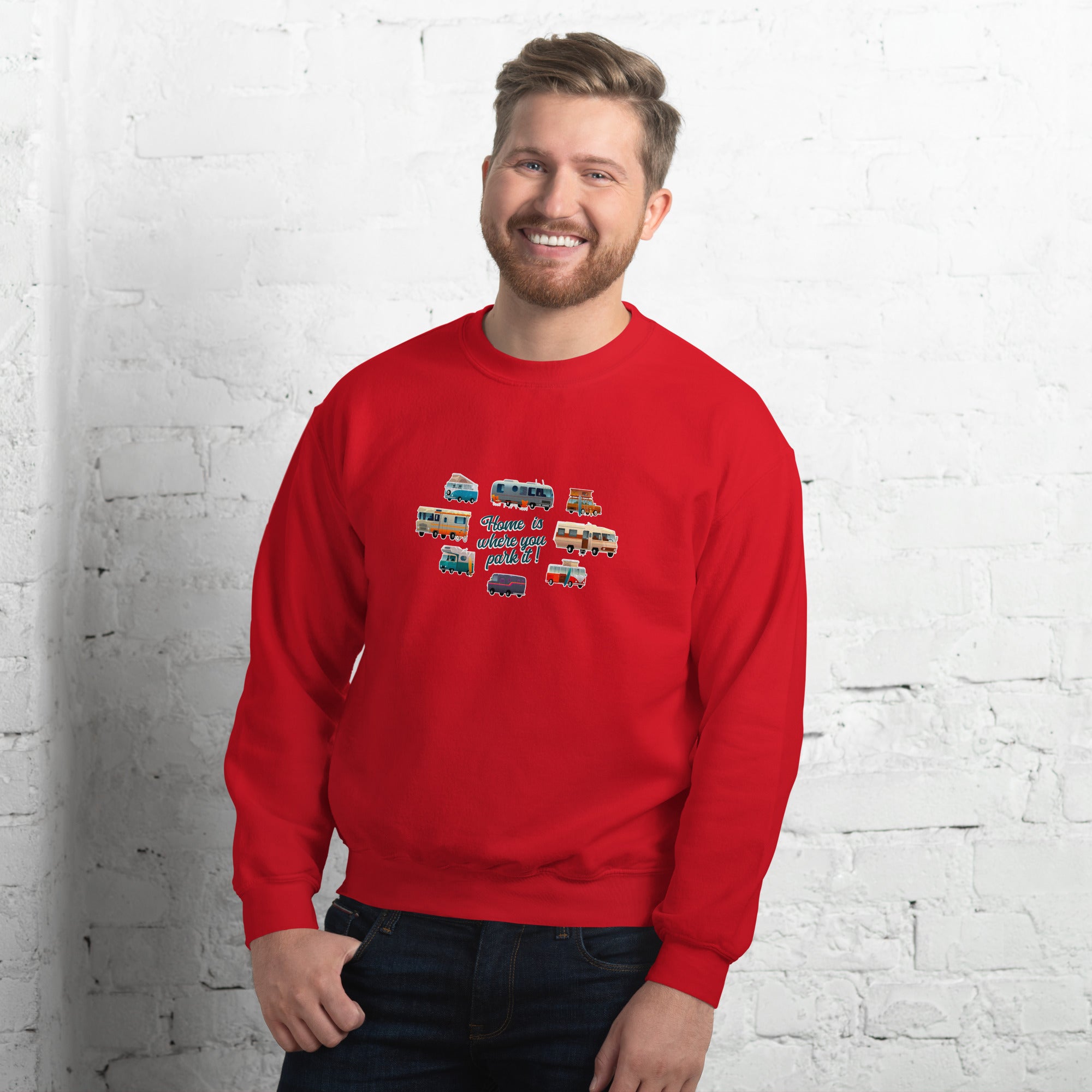 Unisex Sweatshirt Vintage Campers on light colors