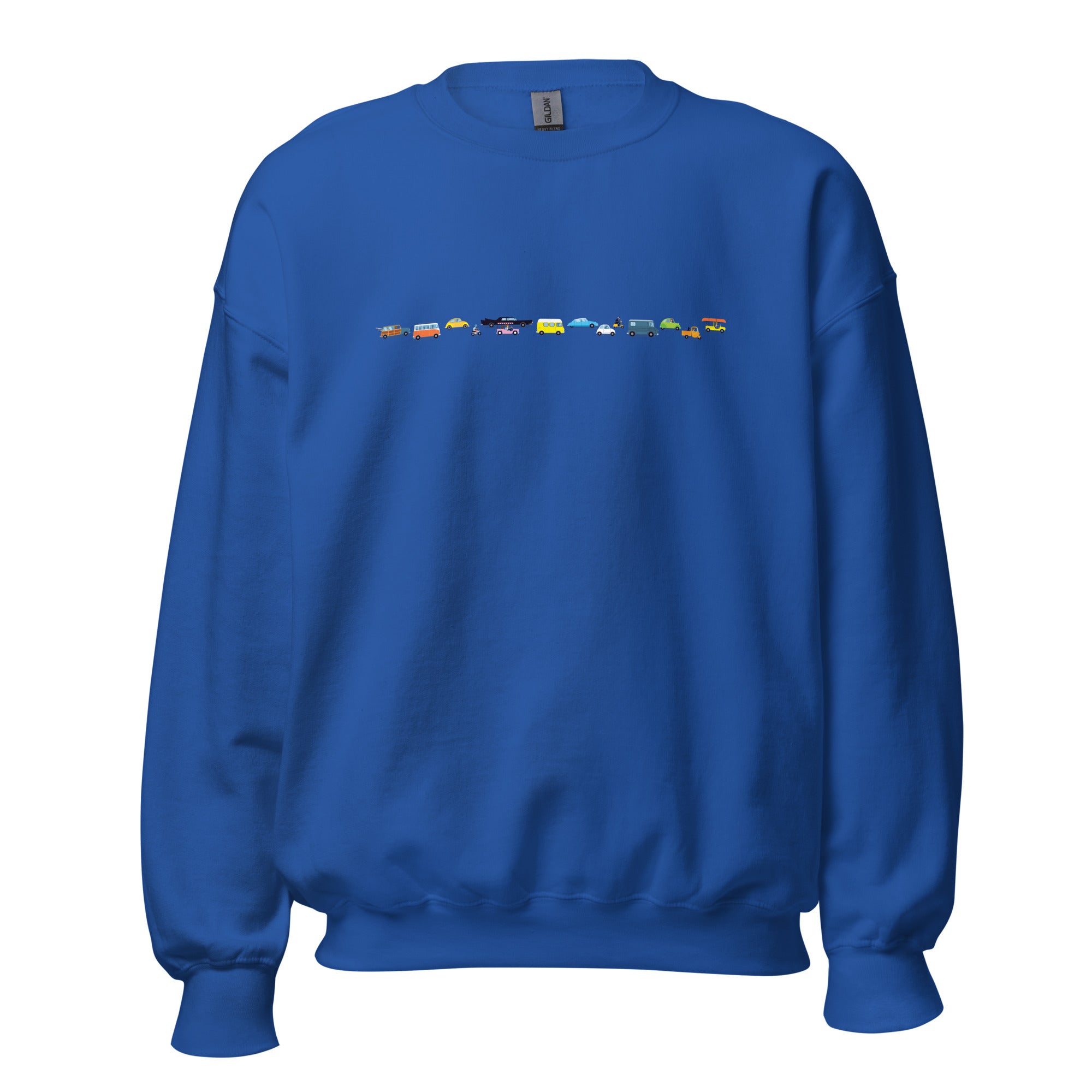 Sweat Unisexe à Col Rond Vintage Cars Traffic Jam sur couleurs claires