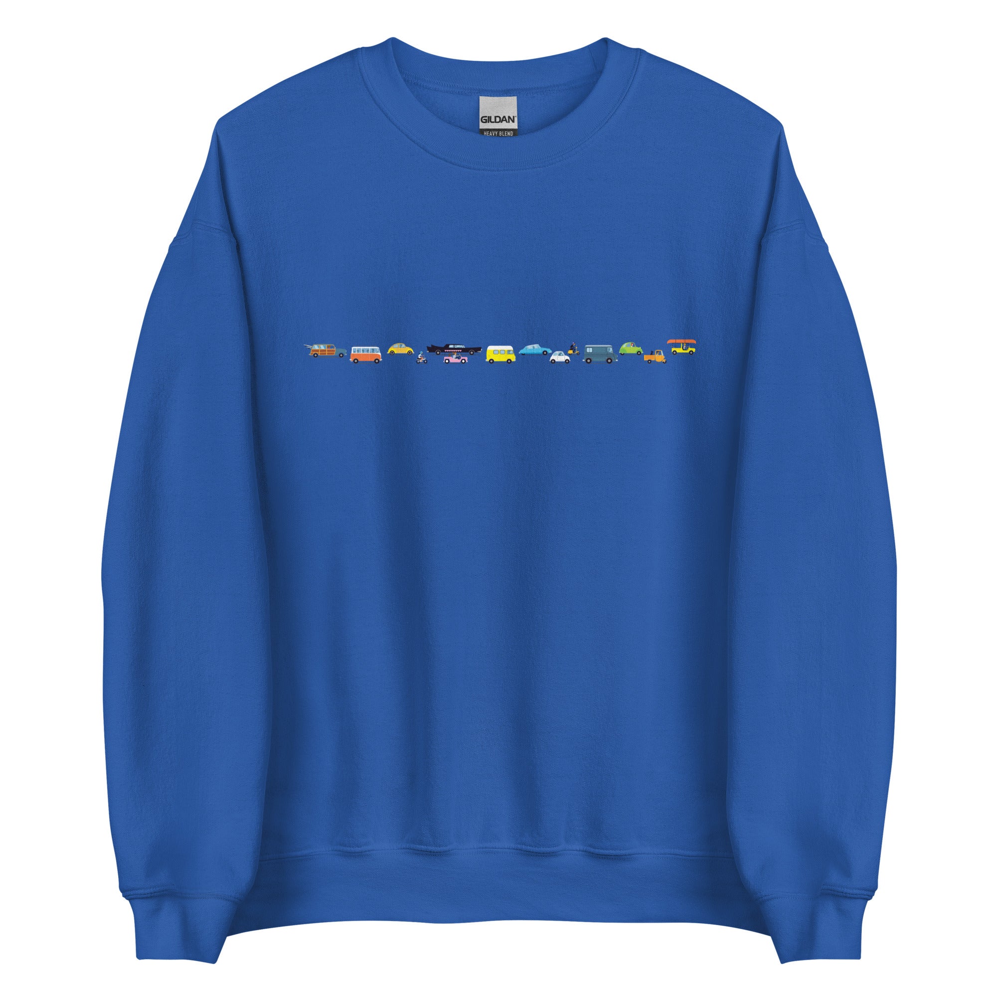 Sweat Unisexe à Col Rond Vintage Cars Traffic Jam sur couleurs claires