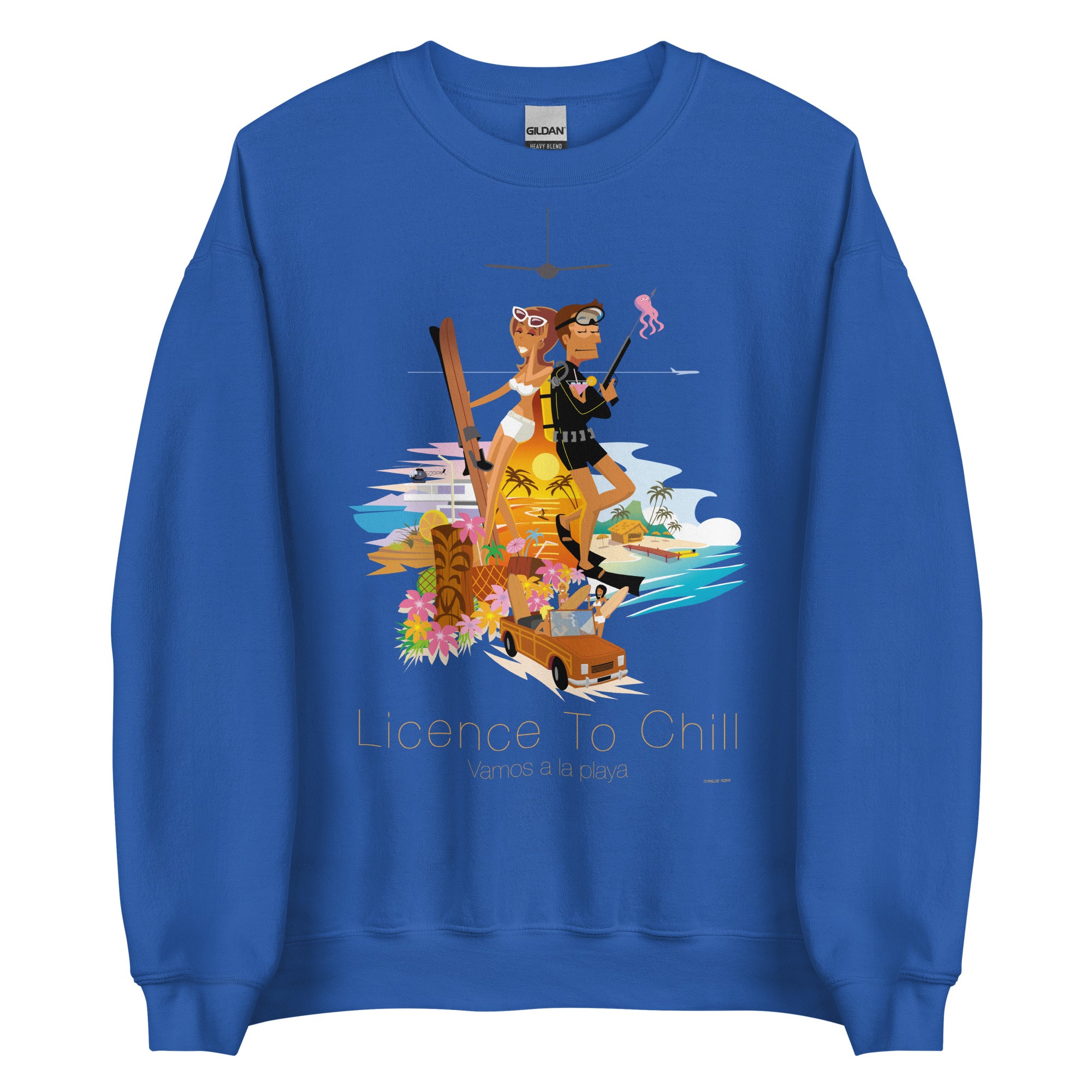 Unisex Sweatshirt License to Chill Vamos a la Playa on light colors