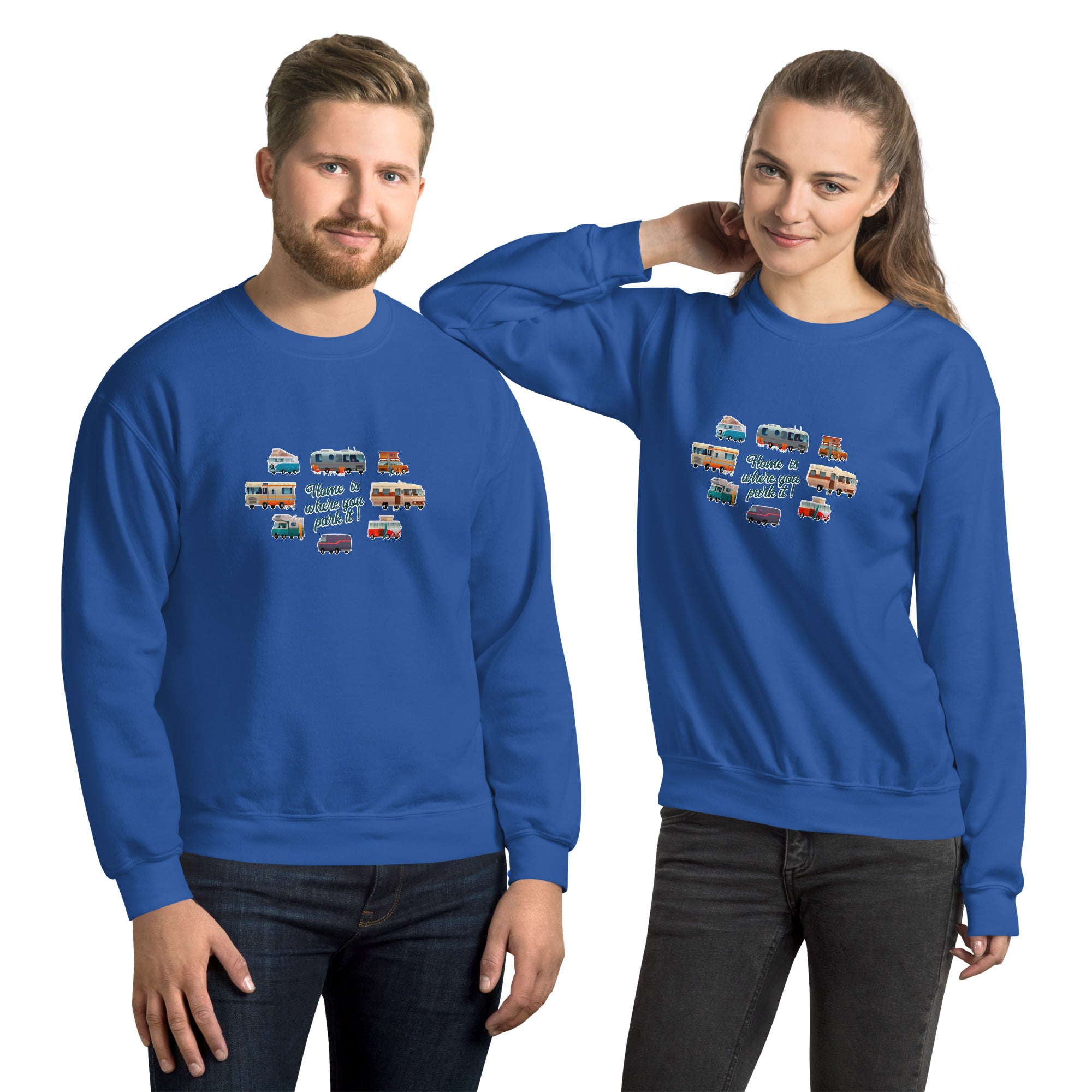 Unisex Sweatshirt Vintage Campers on light colors