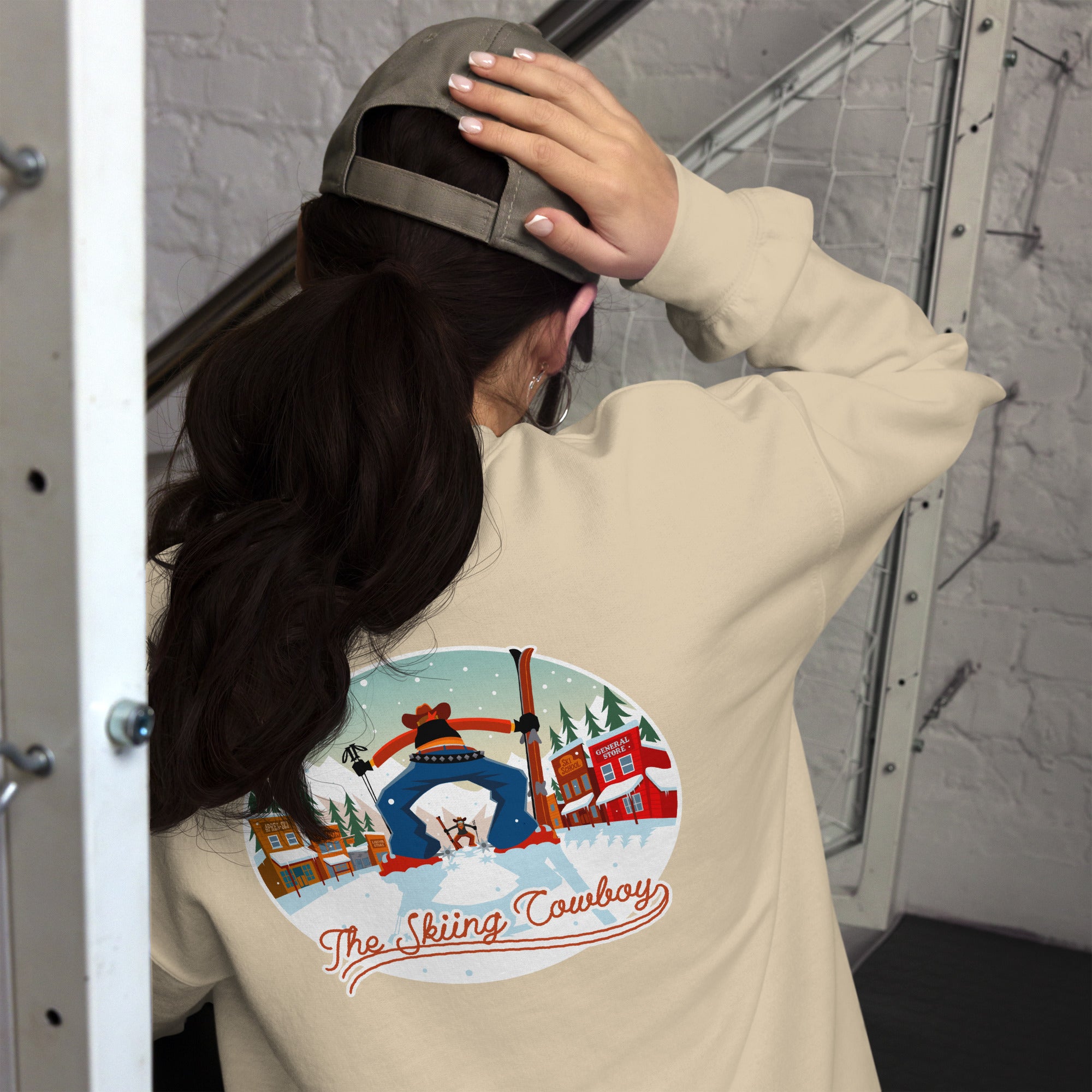 Unisex Sweatshirt Ski Fight at OK Corral on light colors (front & back)