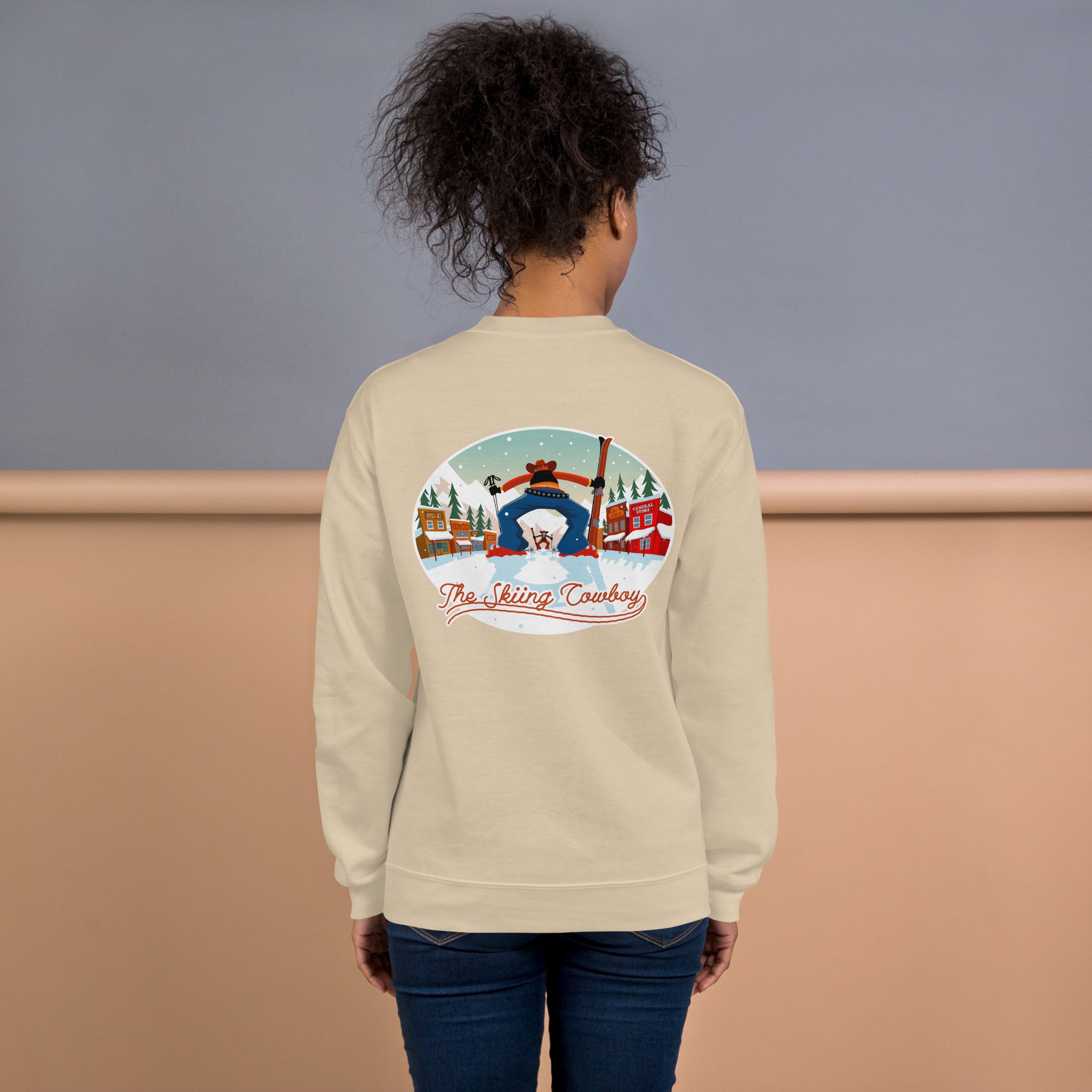 Unisex Sweatshirt Ski Fight at OK Corral on light colors (front & back)