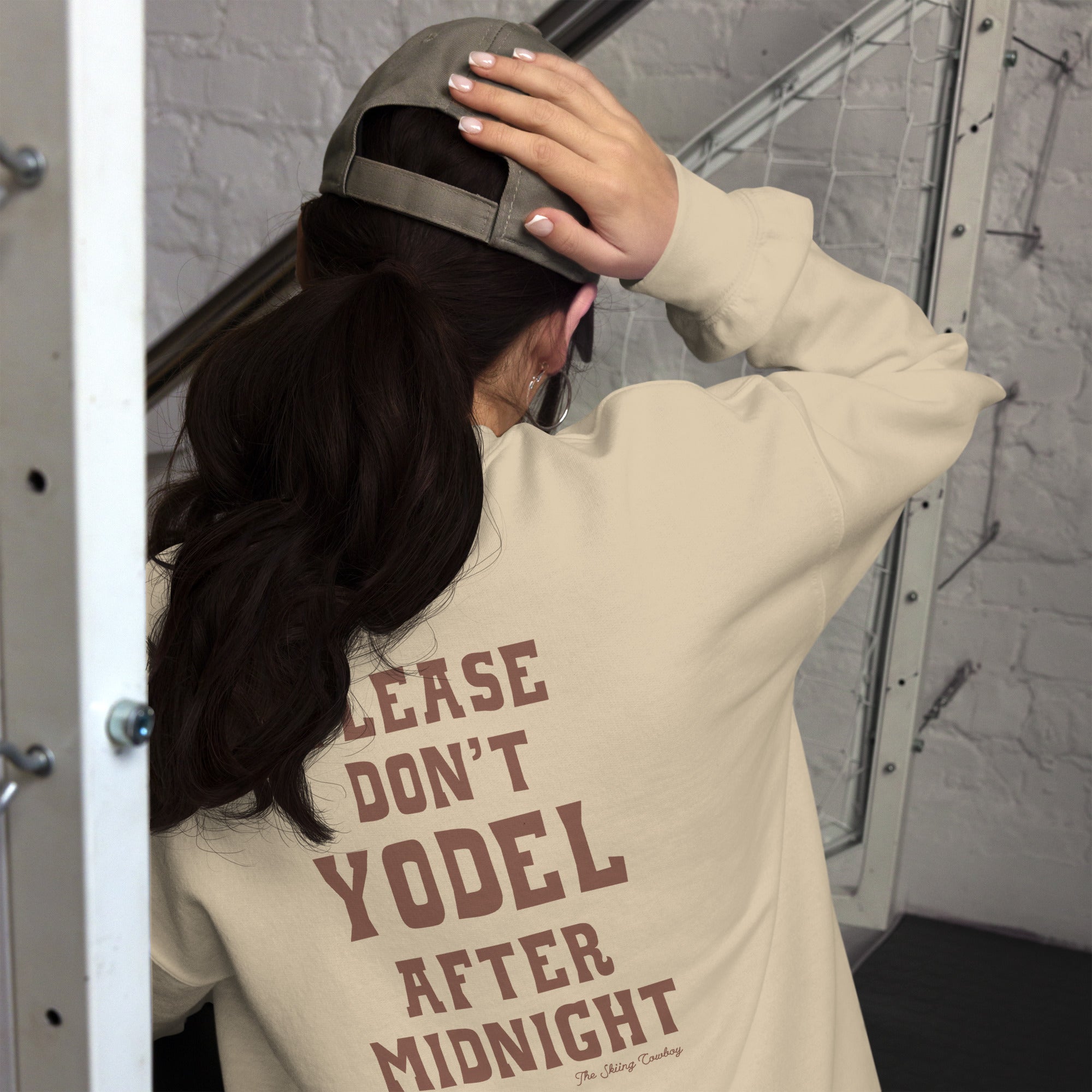 Unisex Sweatshirt Don't Yodel After Midnight dark text (front & back)