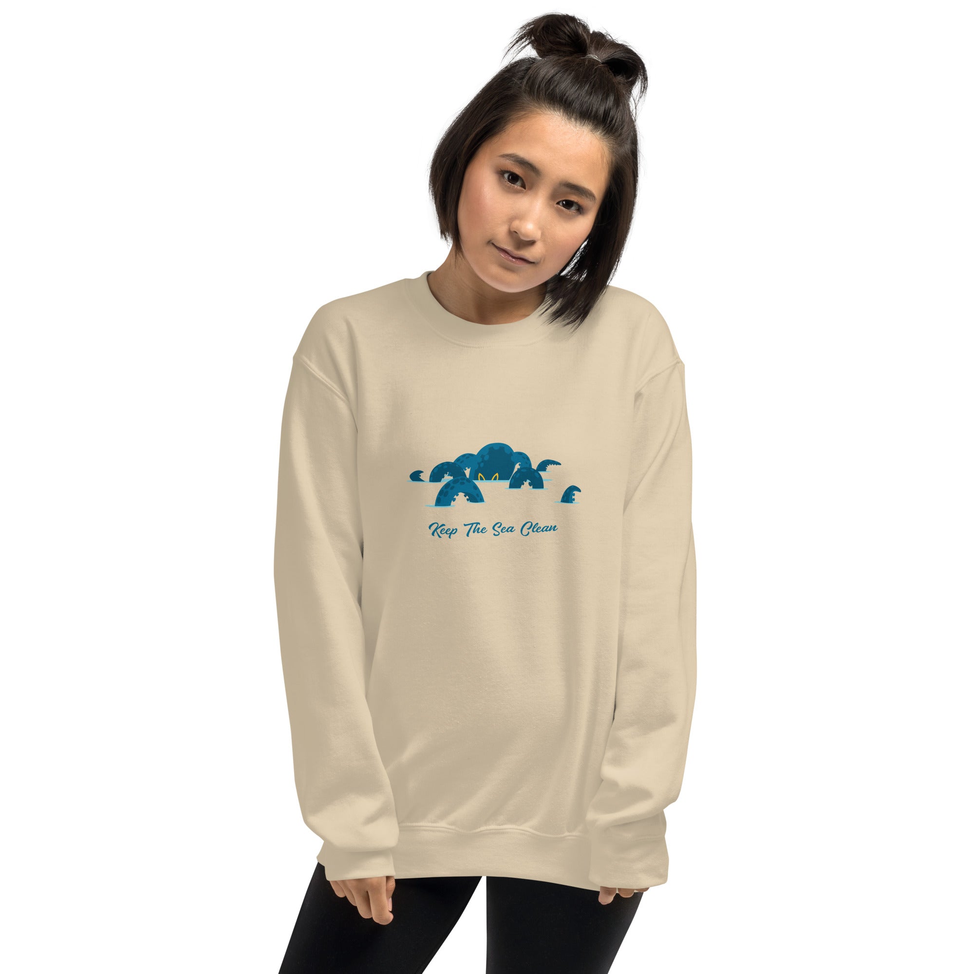 Sweat Unisexe à Col Rond Octopus Blue sur couleurs claires