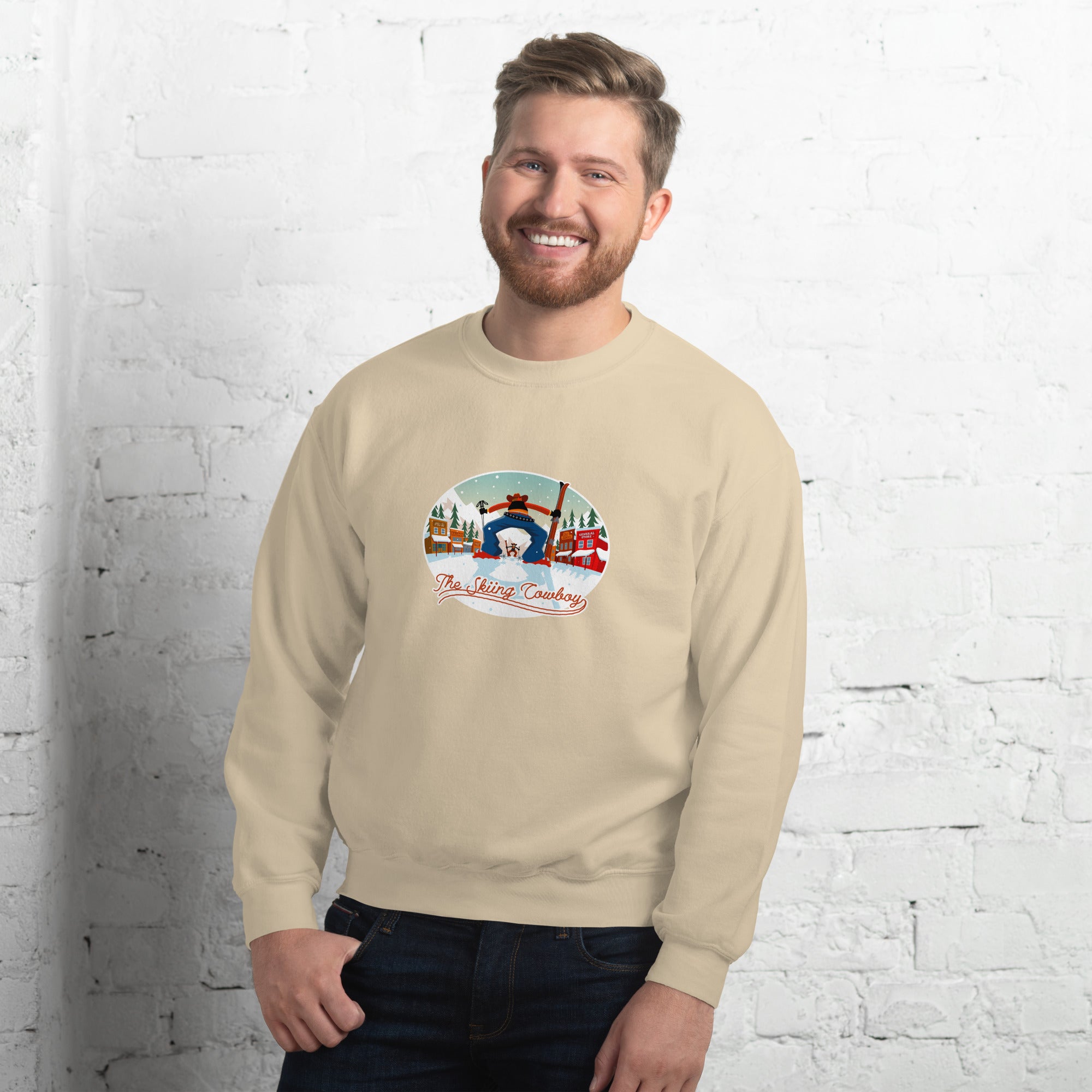 Unisex Sweatshirt Ski Fight at OK Corral on light colors (front & back)