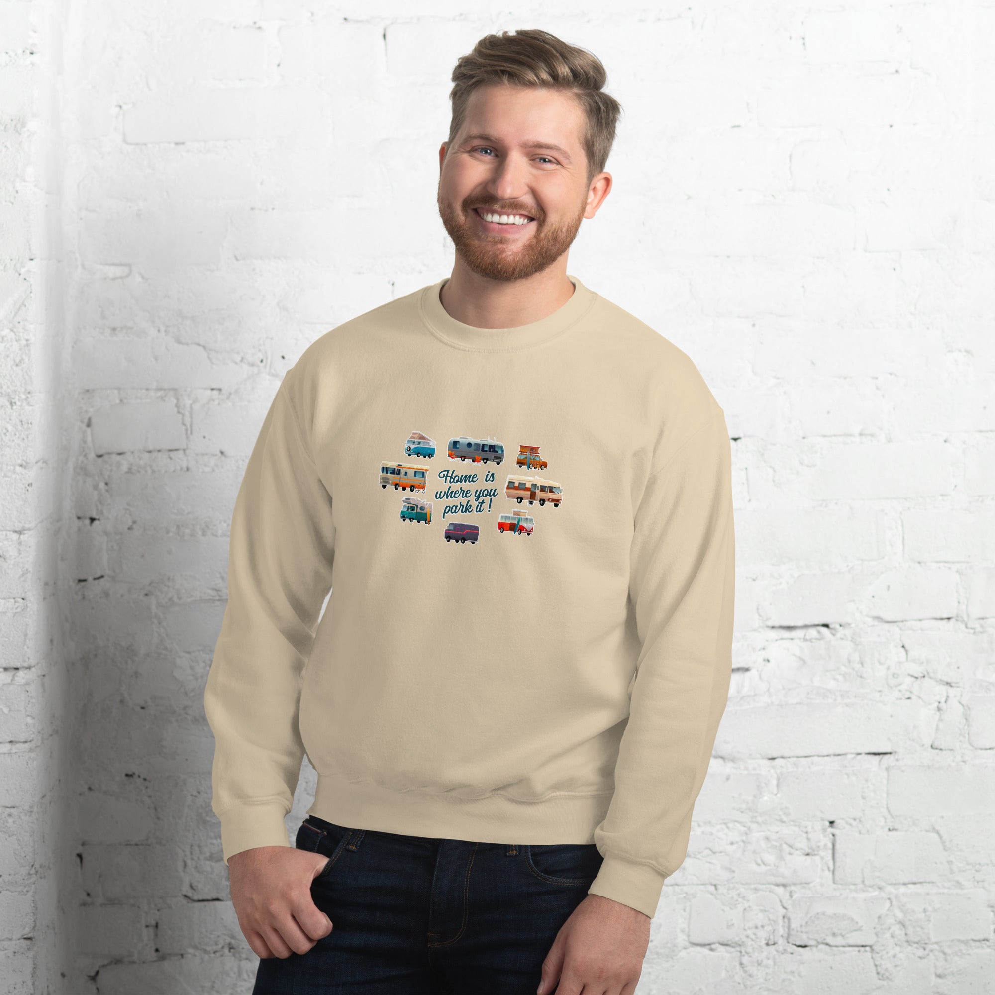 Unisex Sweatshirt Vintage Campers on light colors