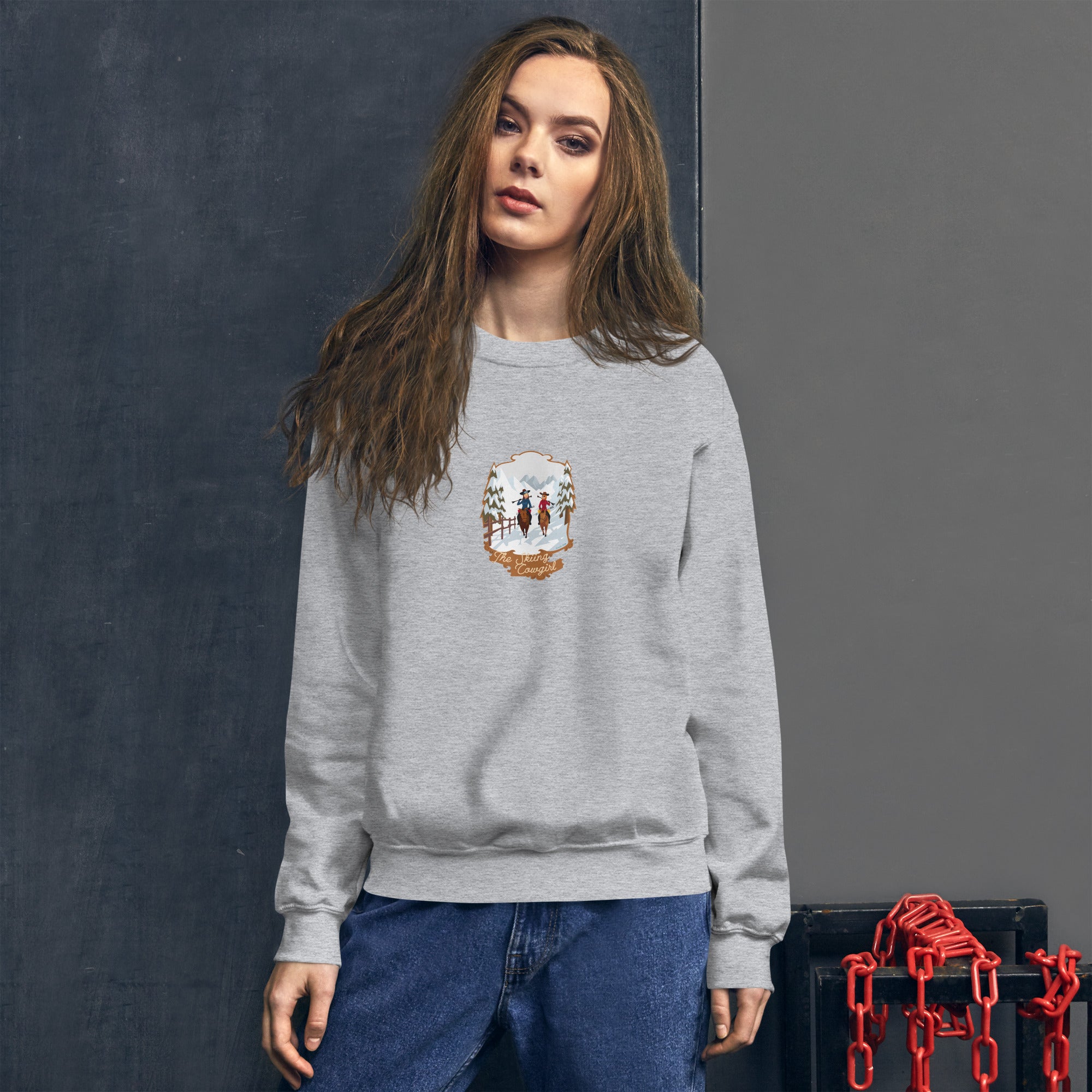 Unisex Sweatshirt The Skiing Cowgirl