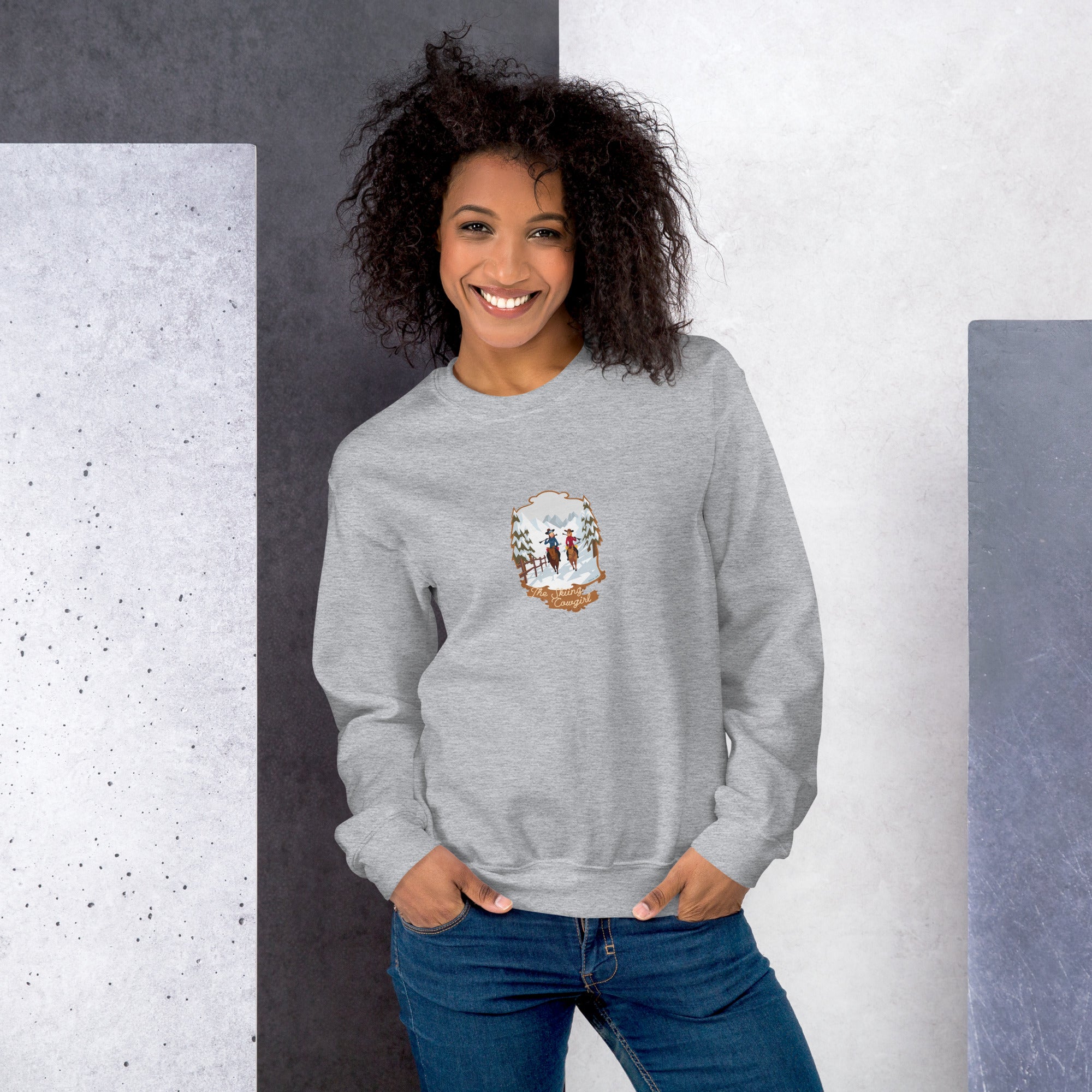 Unisex Sweatshirt The Skiing Cowgirl