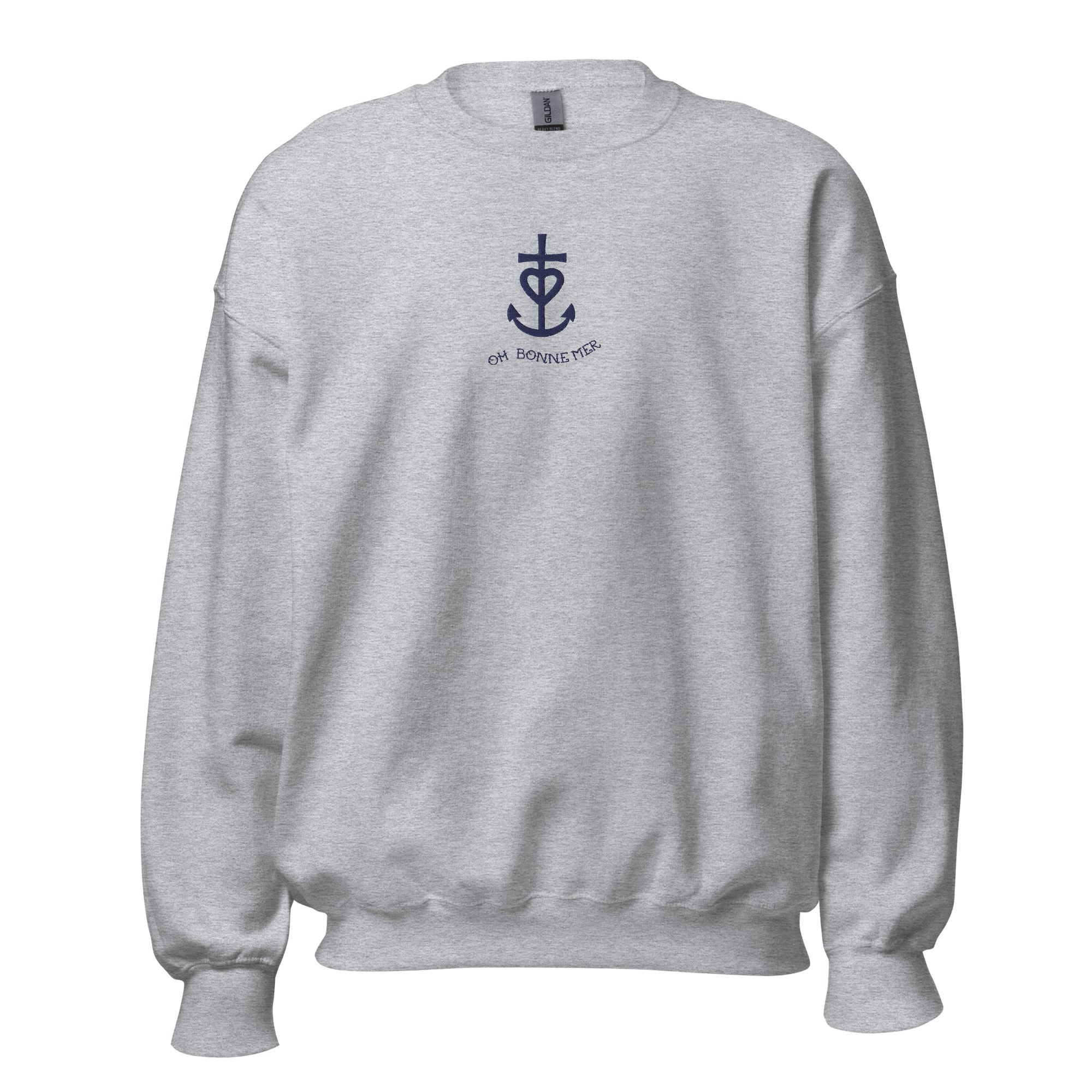 Unisex Sweatshirt Croix de Camargue Oh Bonne Mer Navy embroidered pattern