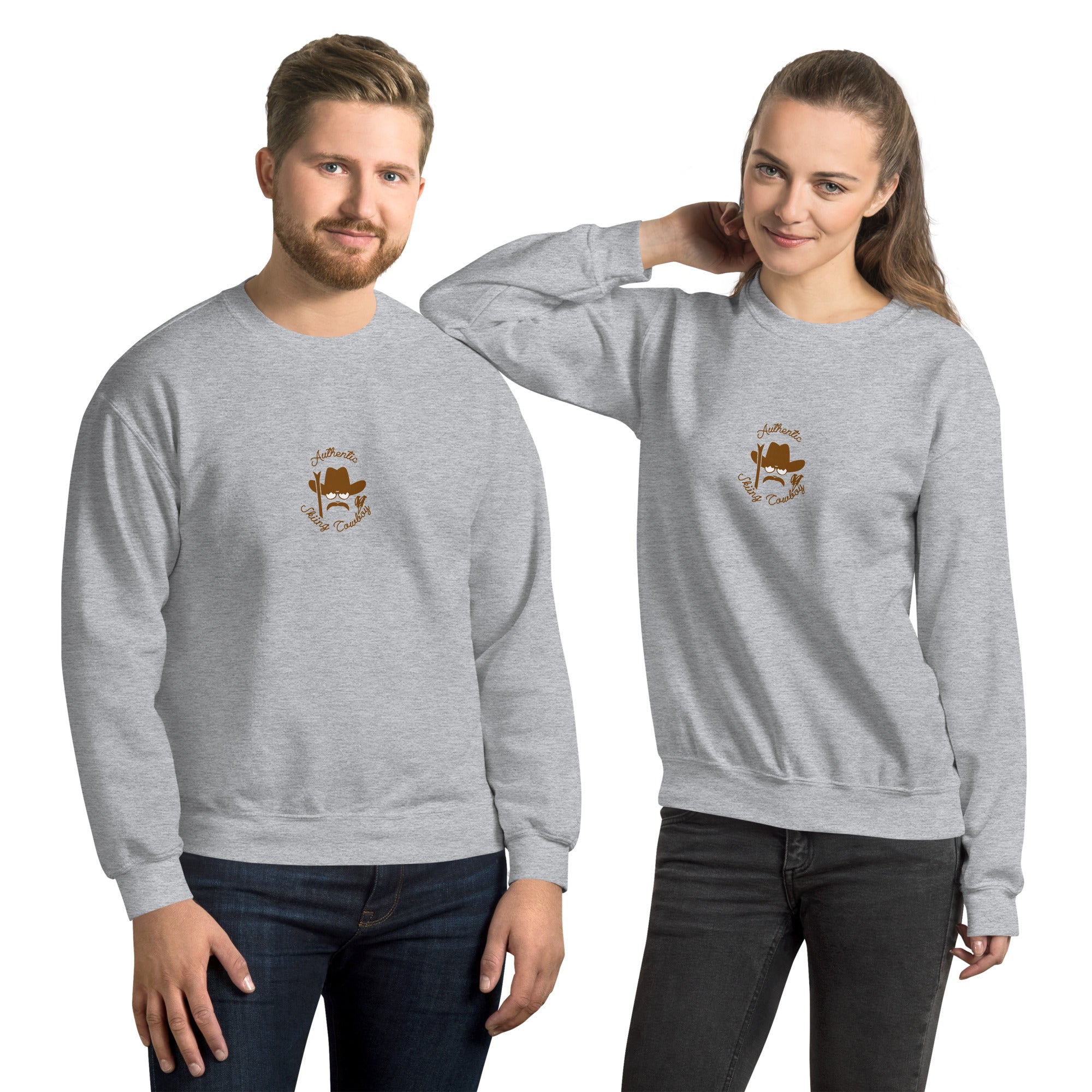 Unisex Sweatshirt Authentic Skiing Cowboy Brown