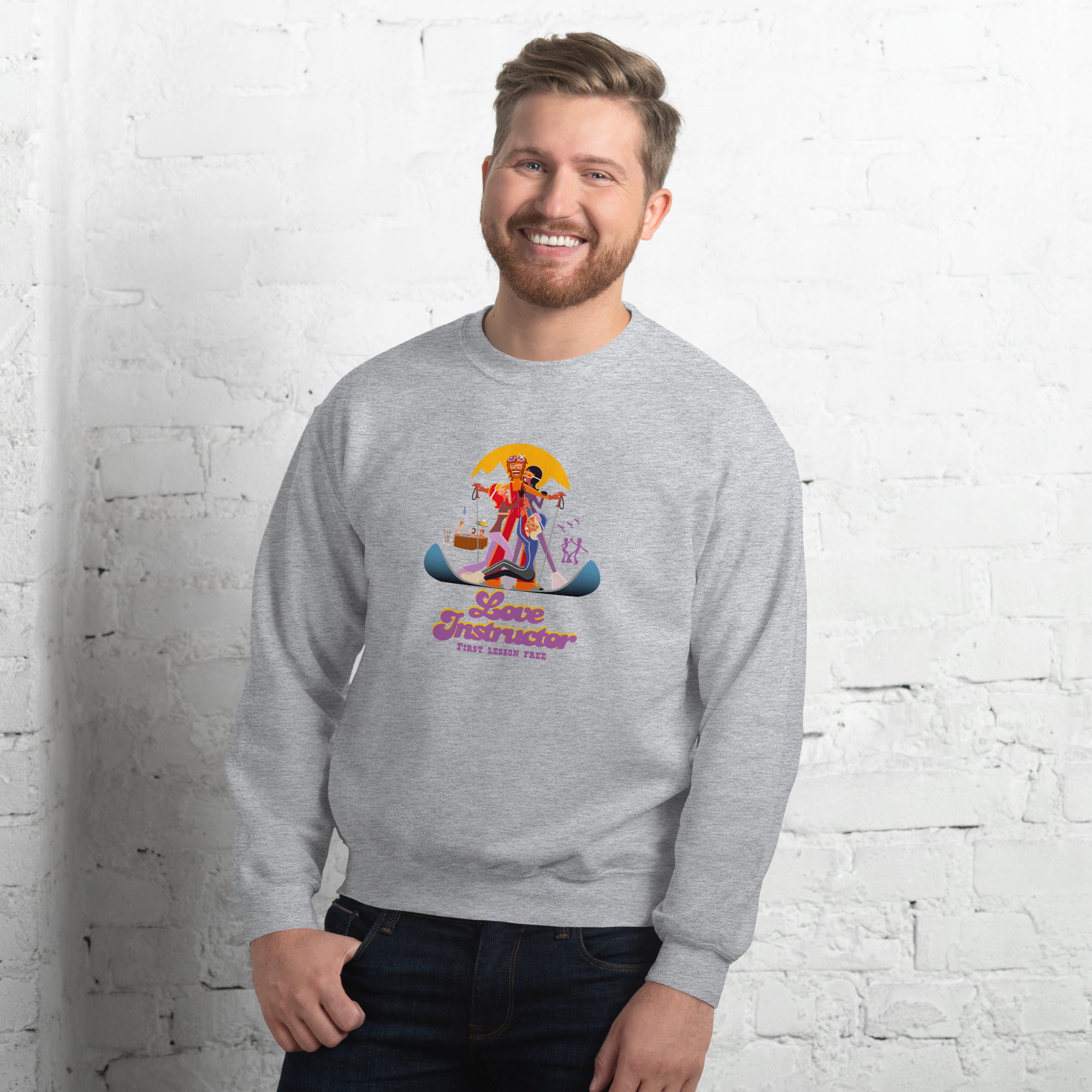 Unisex Sweatshirt Love Instructor First Lesson free on light colors