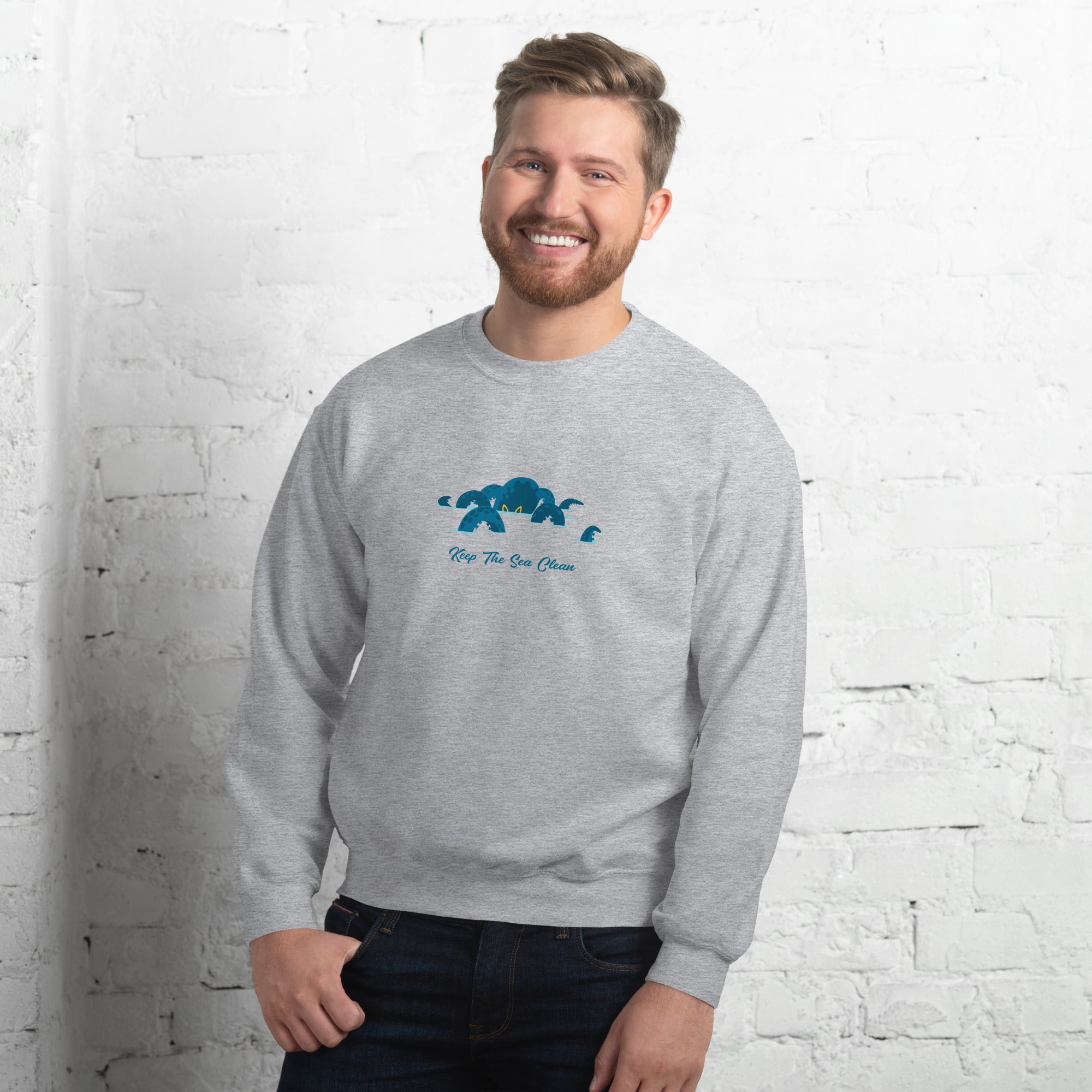 Unisex Sweatshirt Octopus Blue on light colors