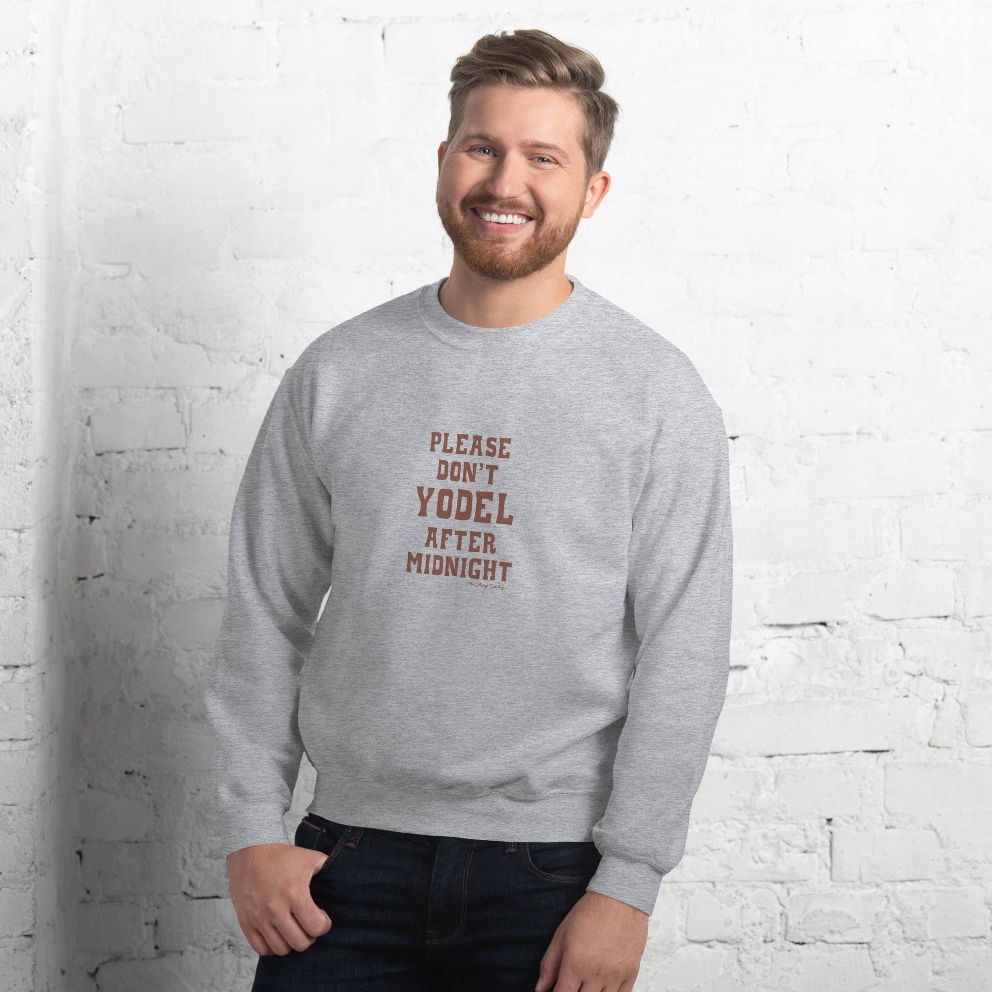 Unisex Sweatshirt Don't Yodel After Midnight dark text (front & back)