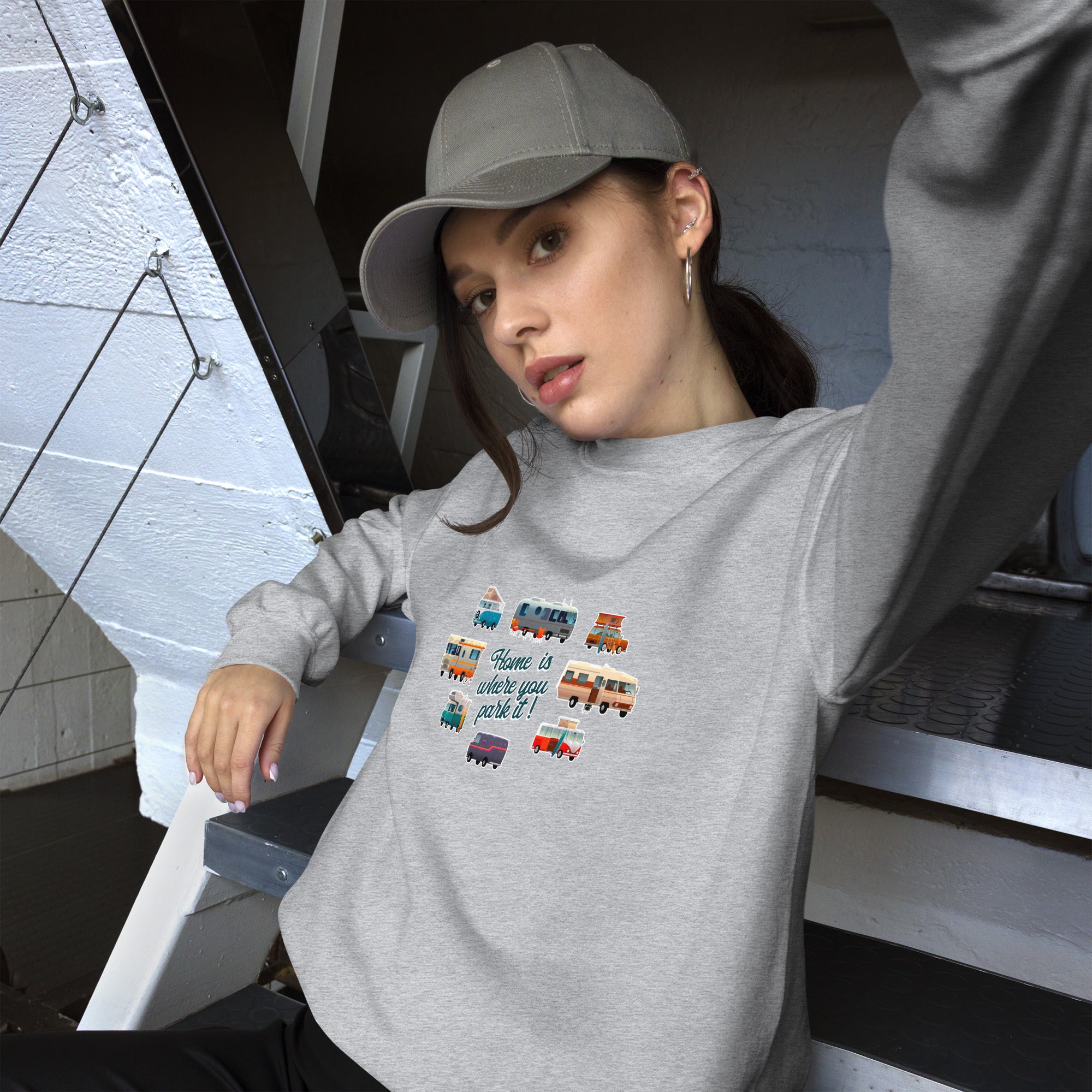 Unisex Sweatshirt Vintage Campers on light colors