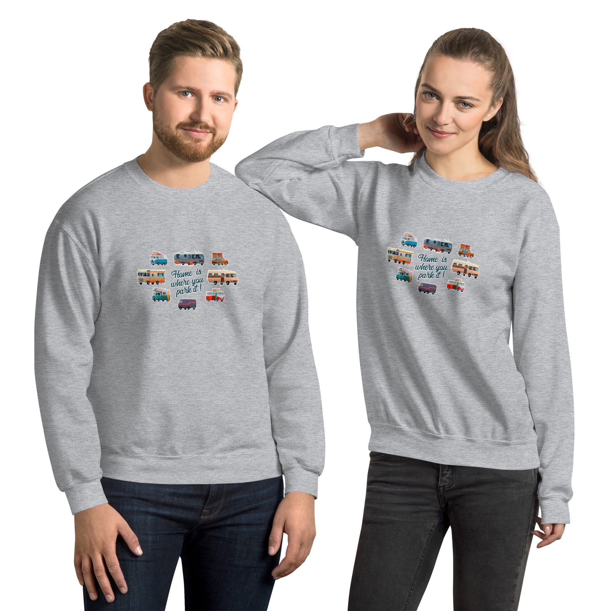 Unisex Sweatshirt Vintage Campers on light colors