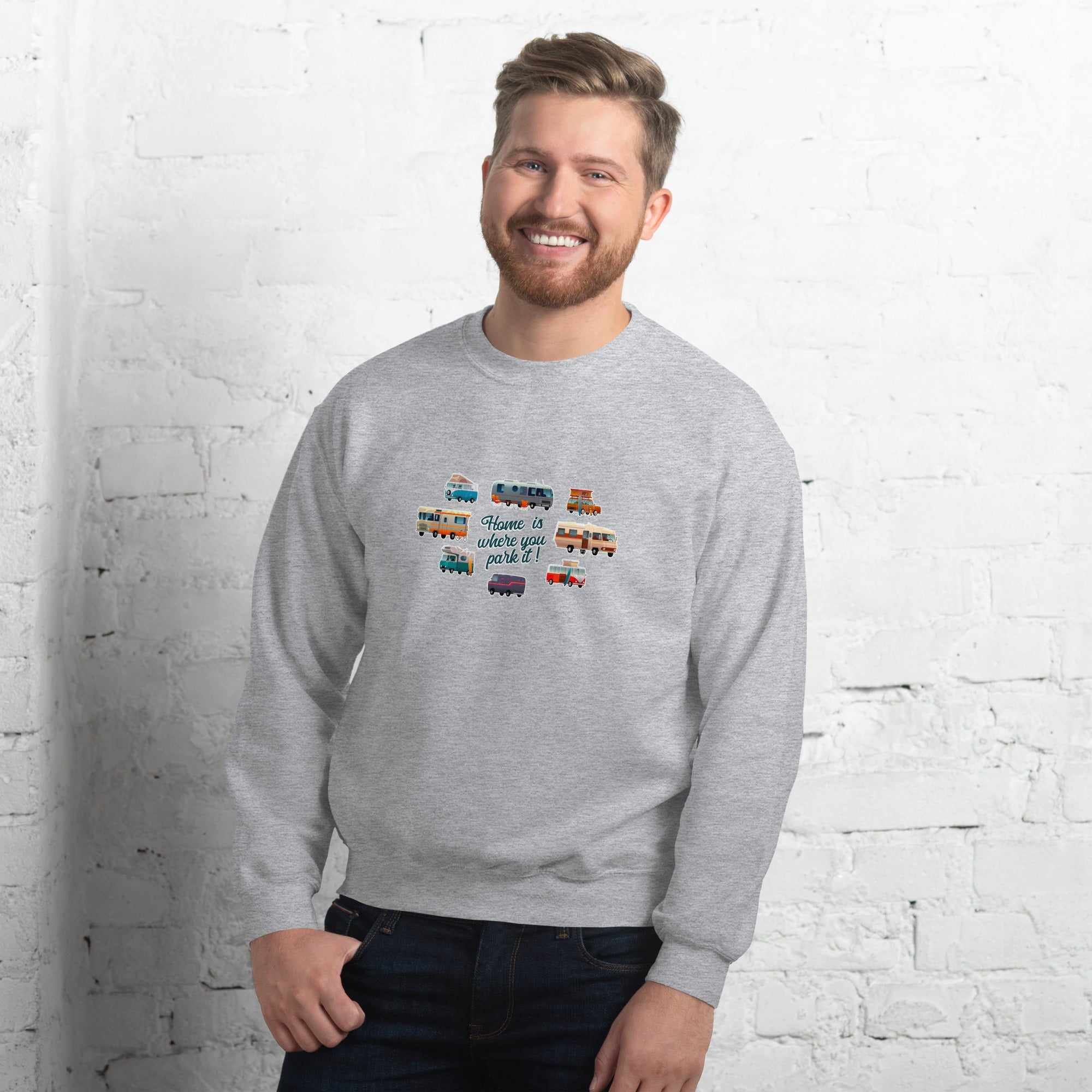 Unisex Sweatshirt Vintage Campers on light colors