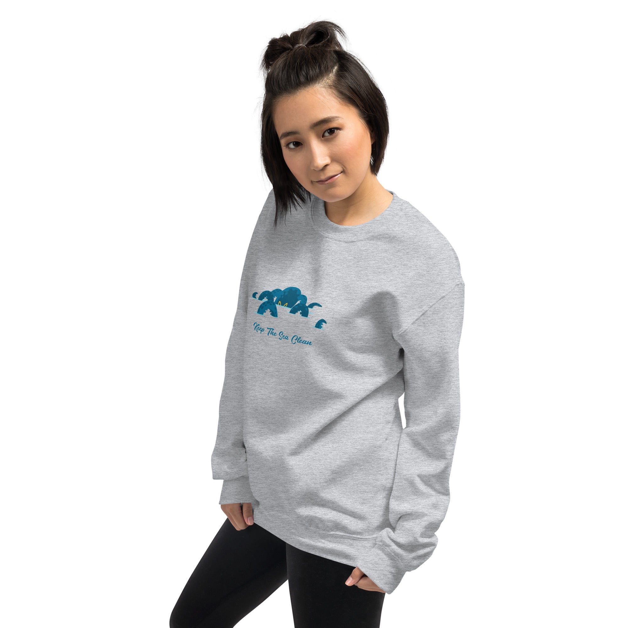 Sweat Unisexe à Col Rond Octopus Blue sur couleurs claires