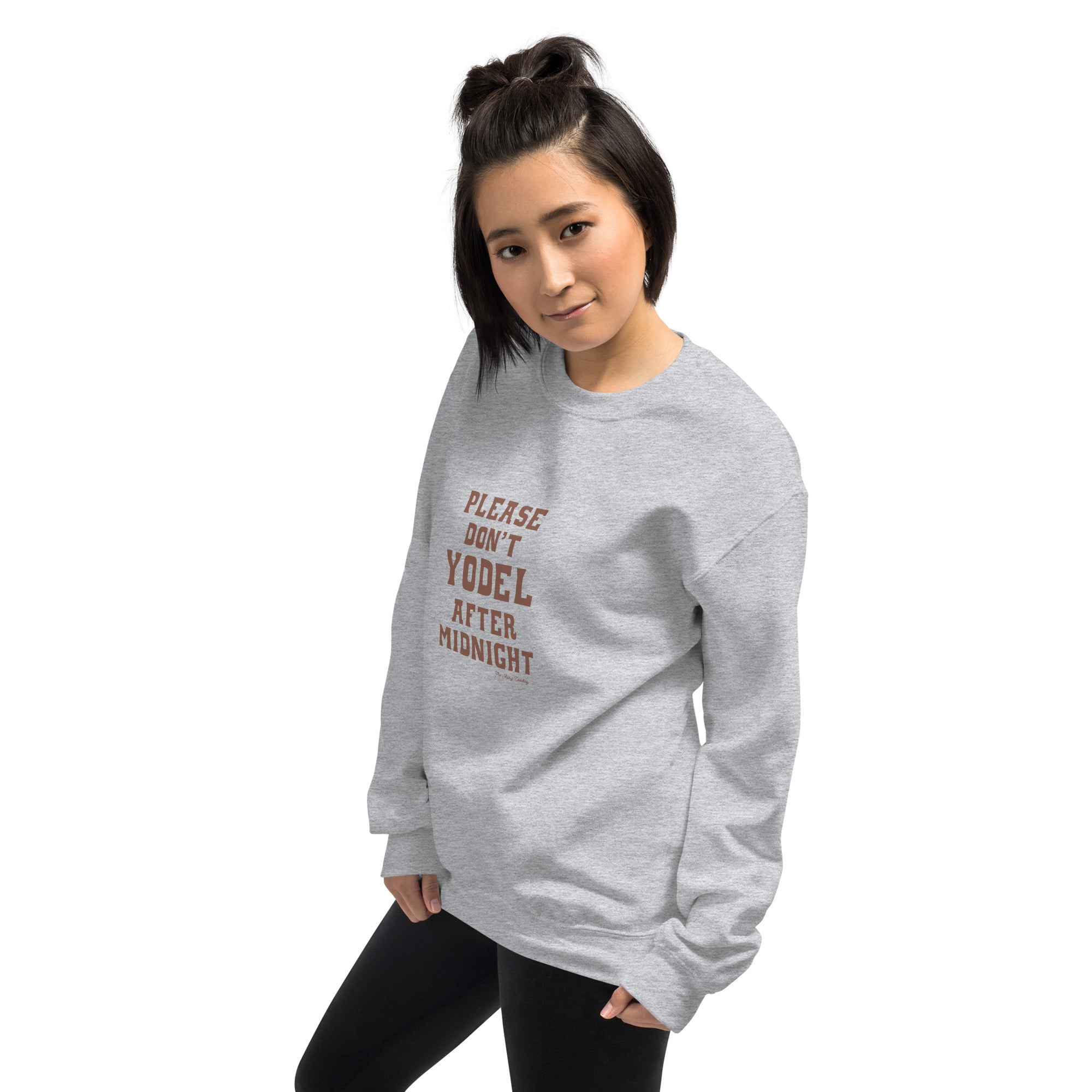 Unisex Sweatshirt Don't Yodel After Midnight dark text (front & back)