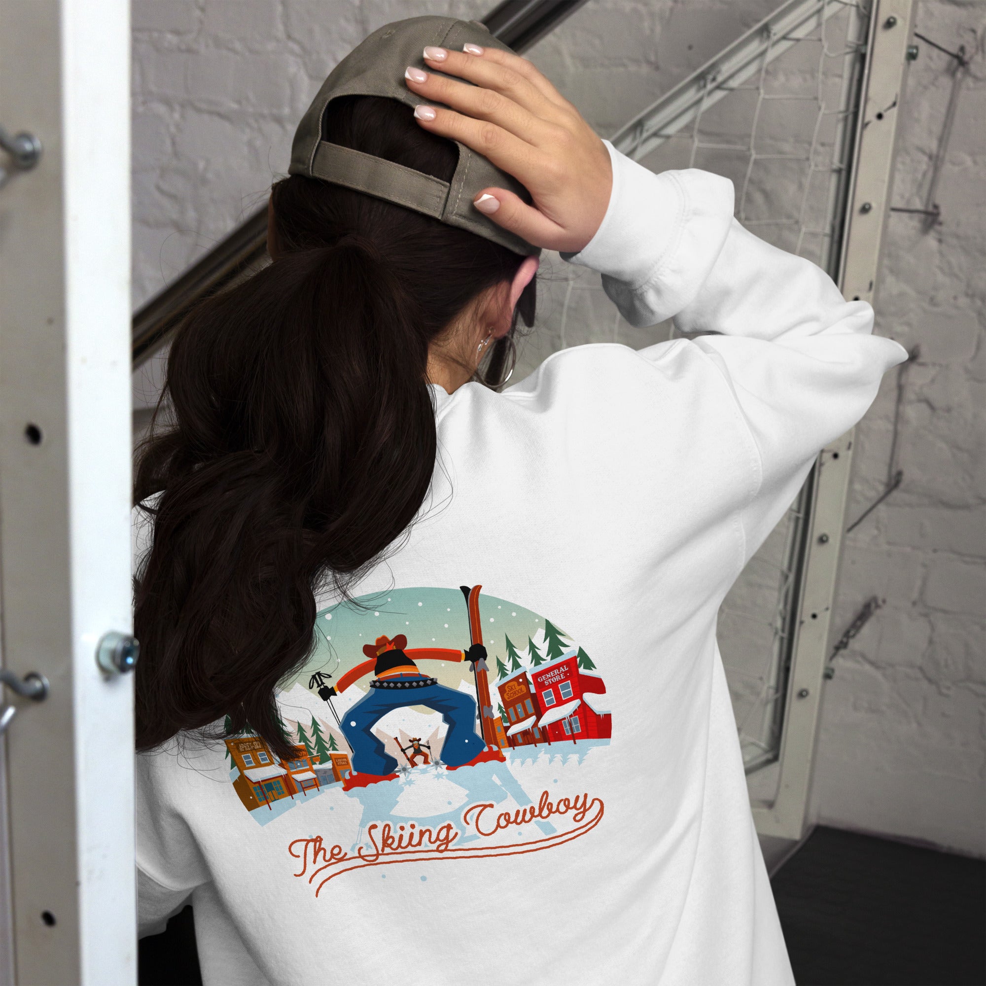 Unisex Sweatshirt Ski Fight at OK Corral on light colors (front & back)