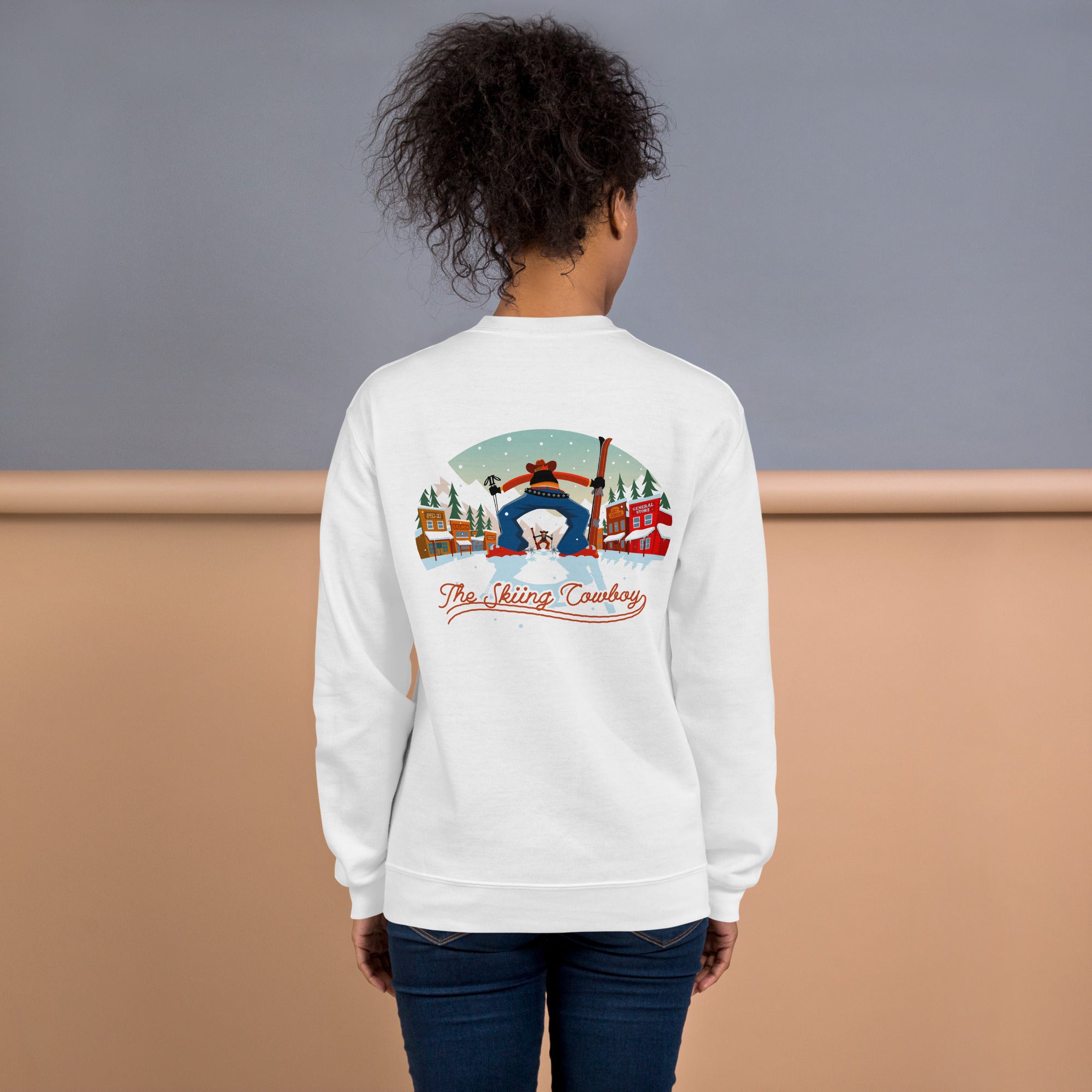 Unisex Sweatshirt Ski Fight at OK Corral on light colors (front & back)