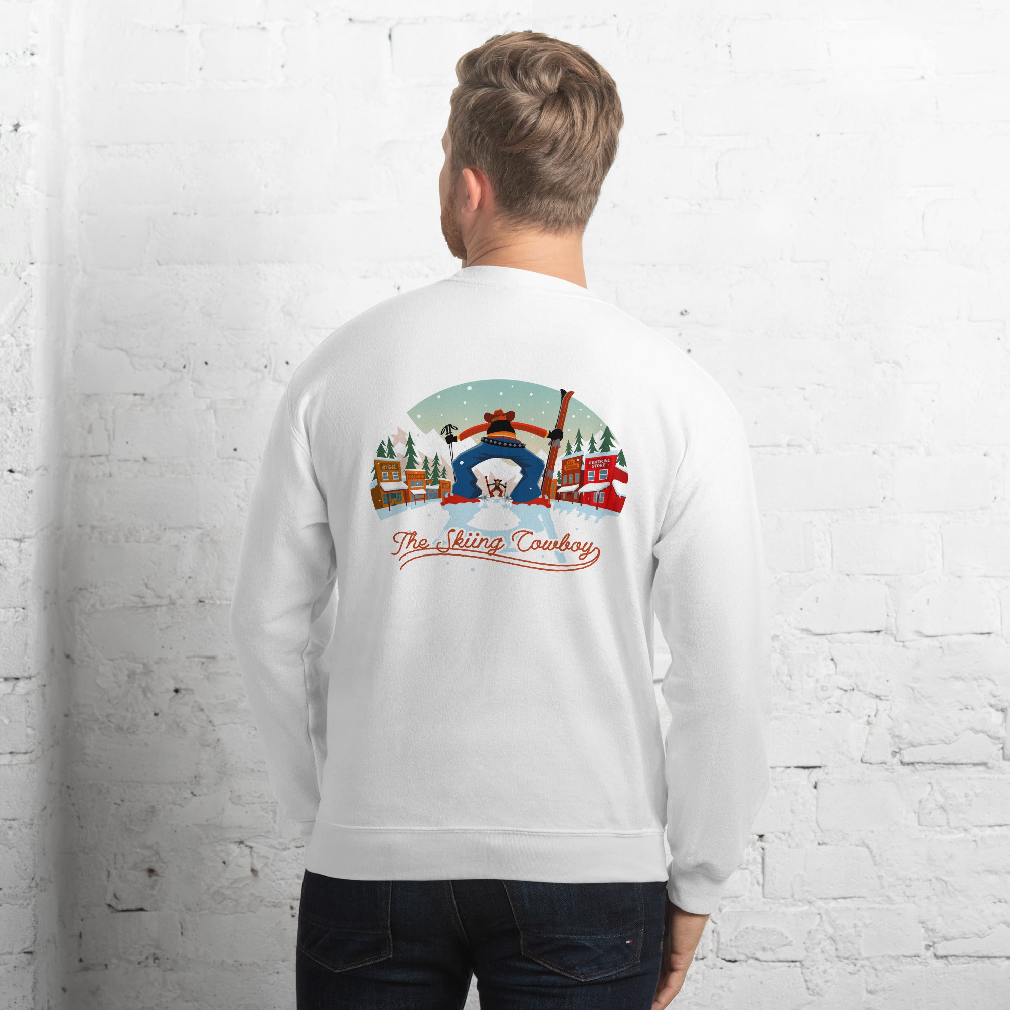 Unisex Sweatshirt Ski Fight at OK Corral on light colors (front & back)