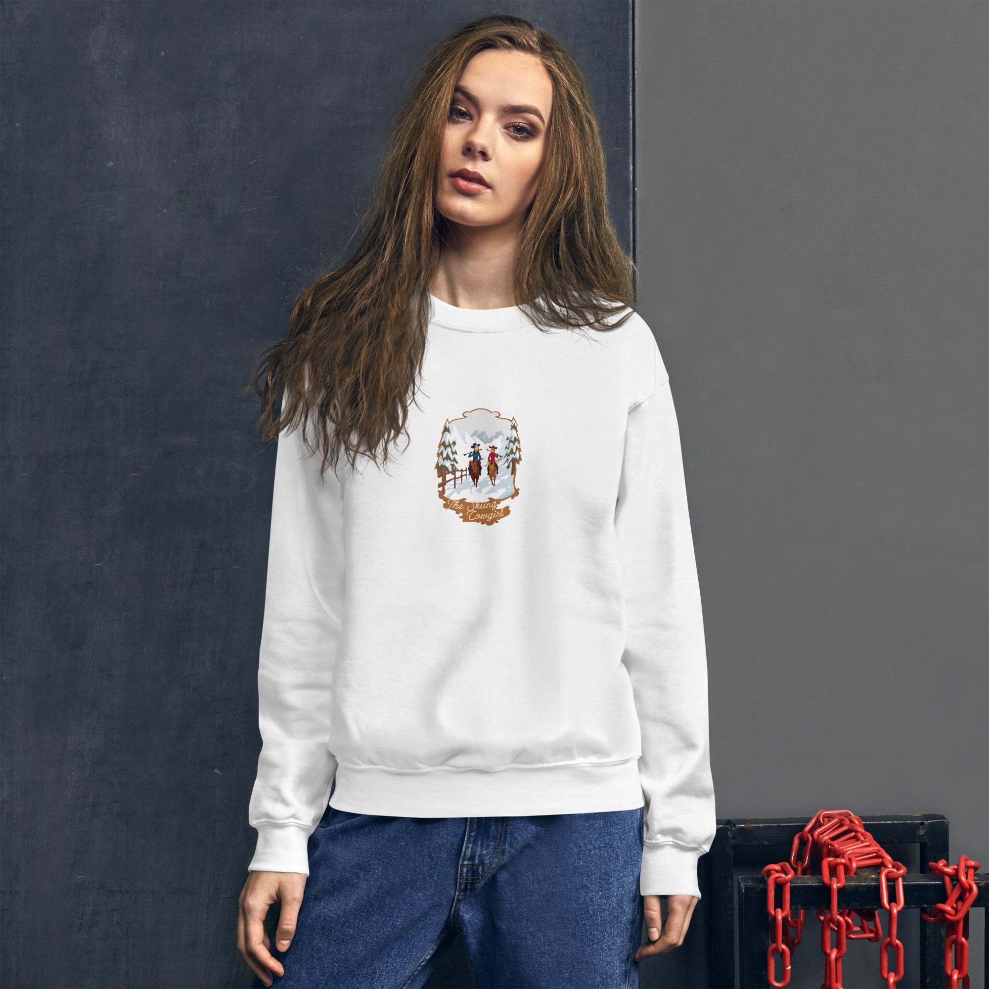 Unisex Sweatshirt The Skiing Cowgirl