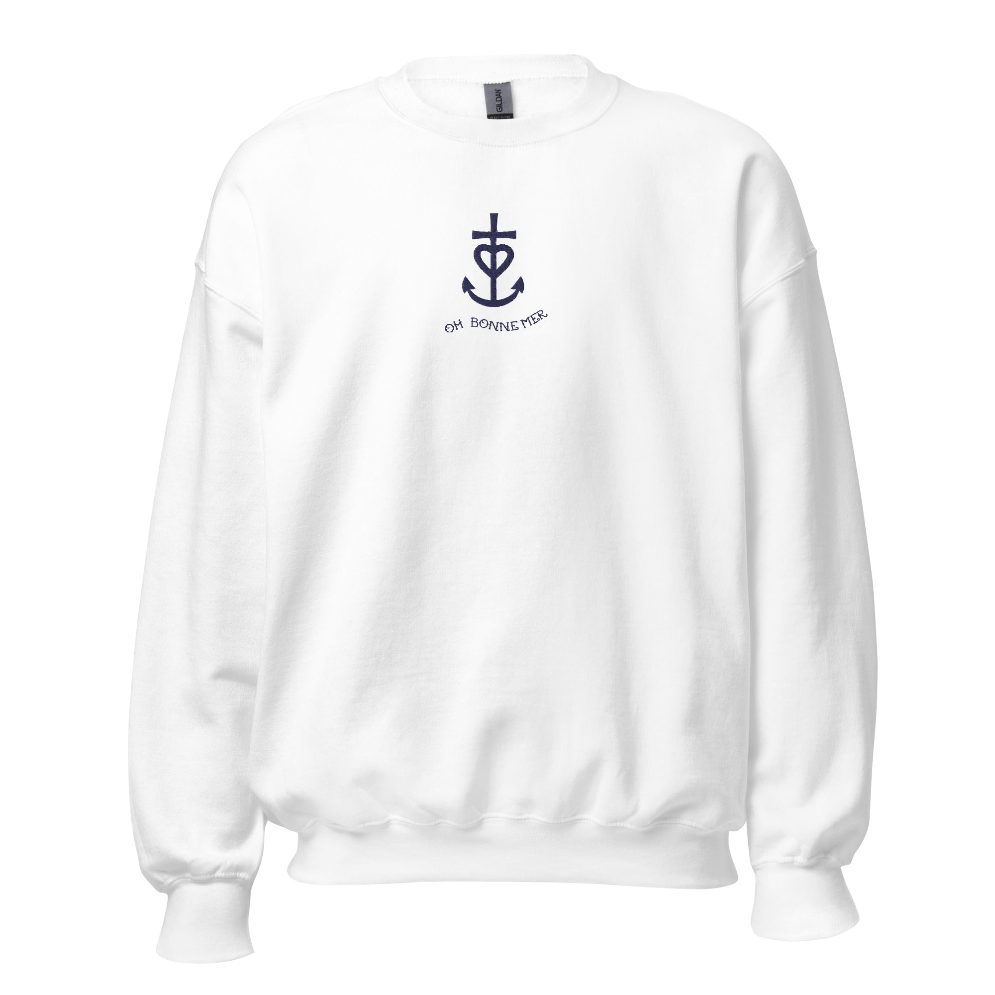 Unisex Sweatshirt Croix de Camargue Oh Bonne Mer Navy embroidered pattern