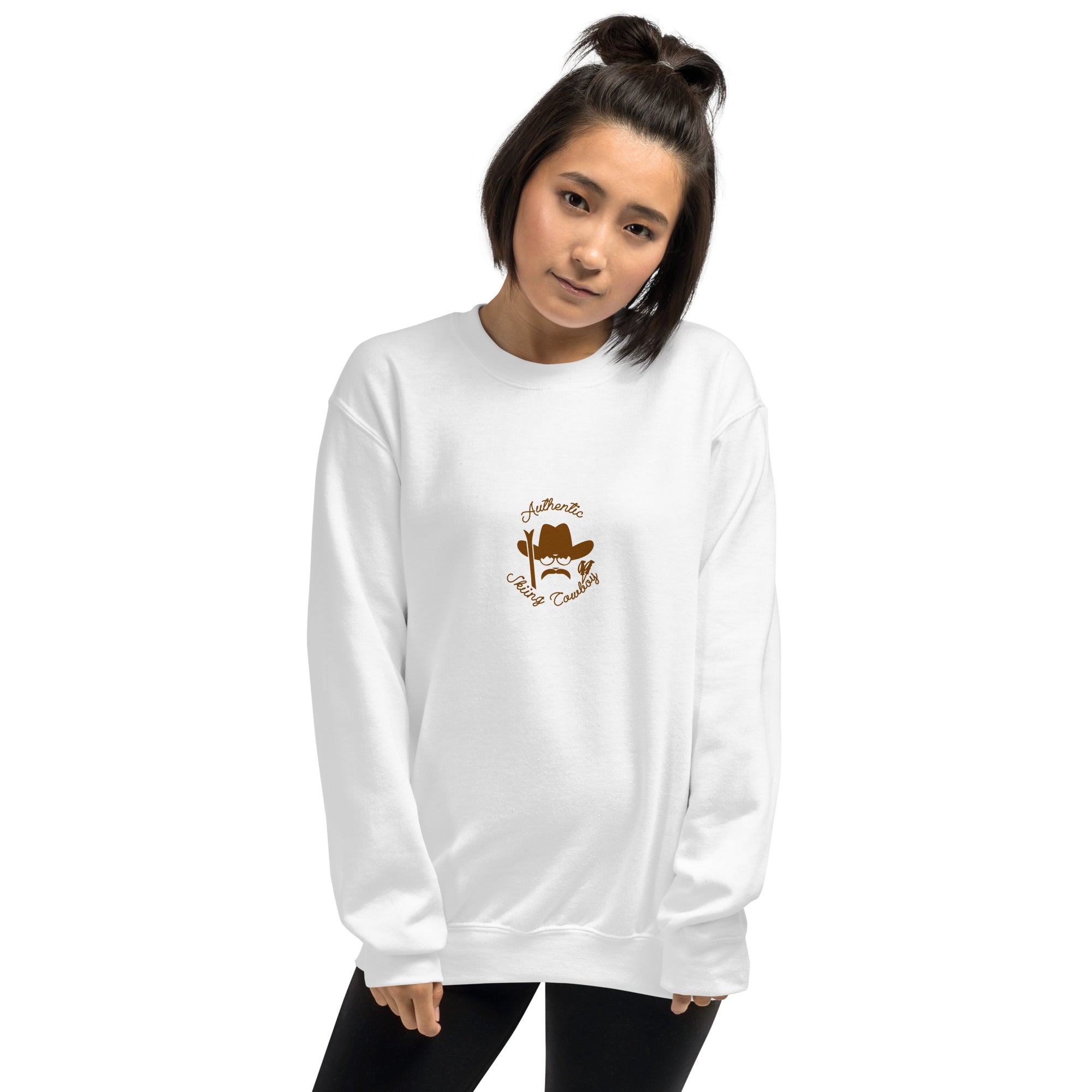 Unisex Sweatshirt Authentic Skiing Cowboy Brown