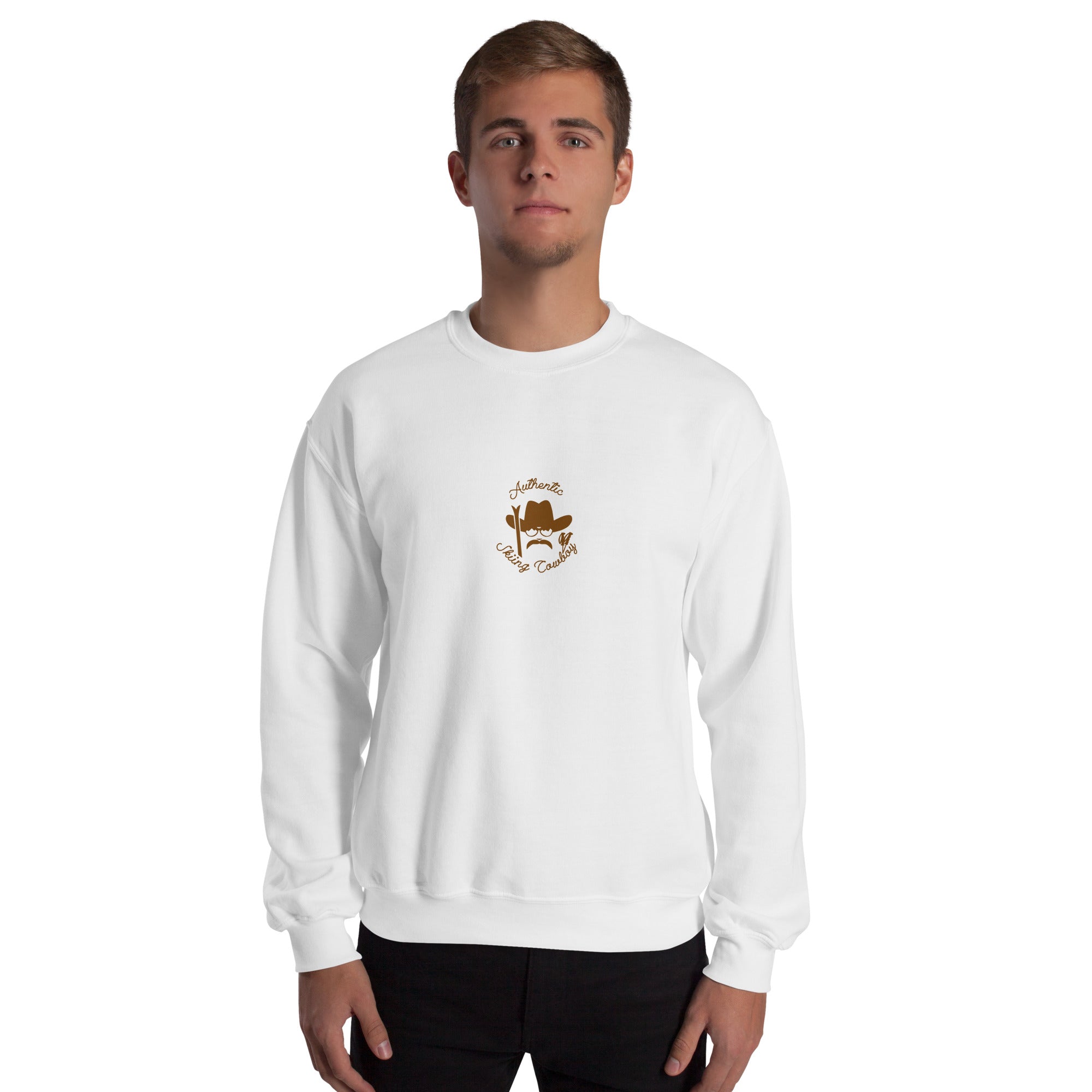 Unisex Sweatshirt Authentic Skiing Cowboy Brown