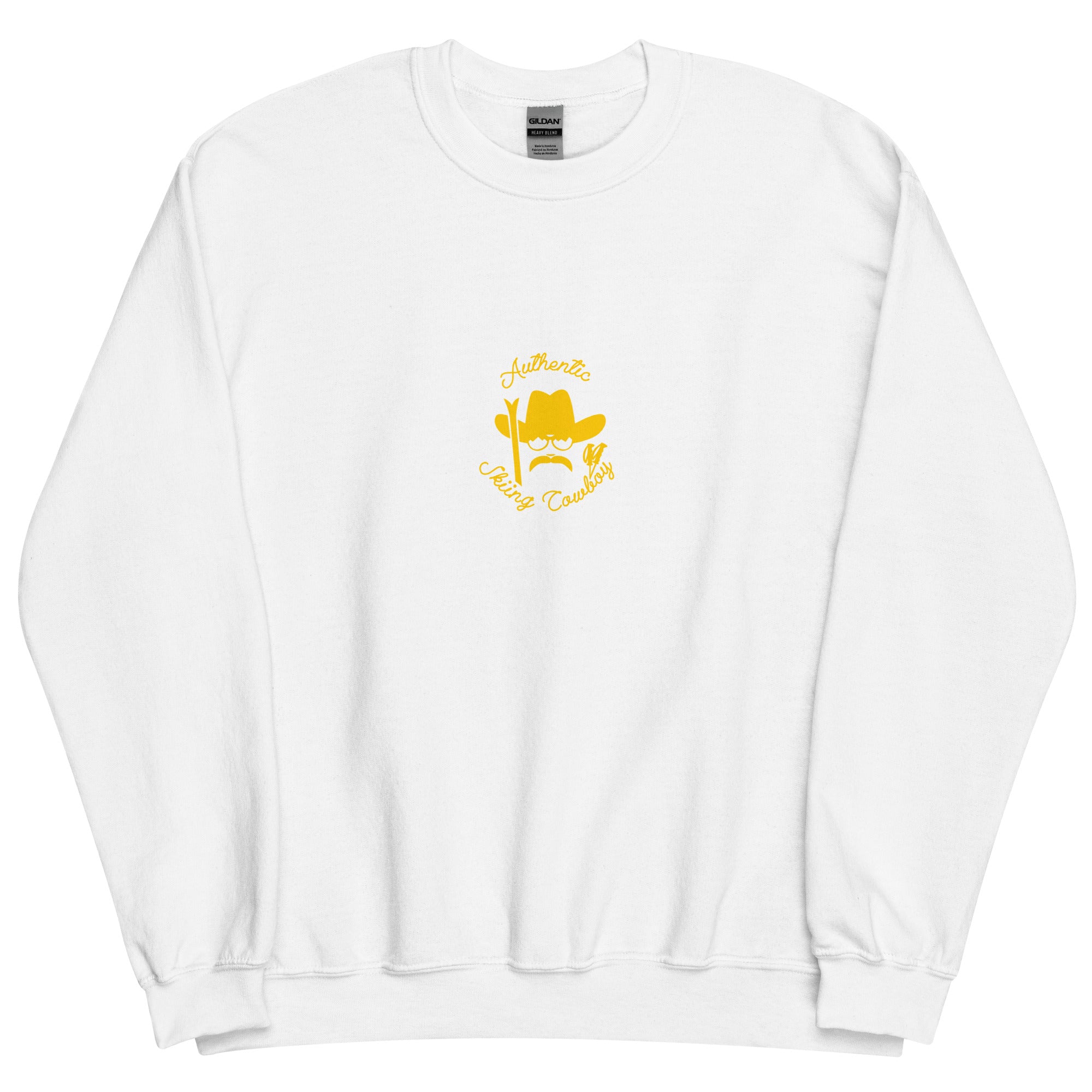 Sweat Unisexe à Col Rond Authentic Skiing Cowboy Gold