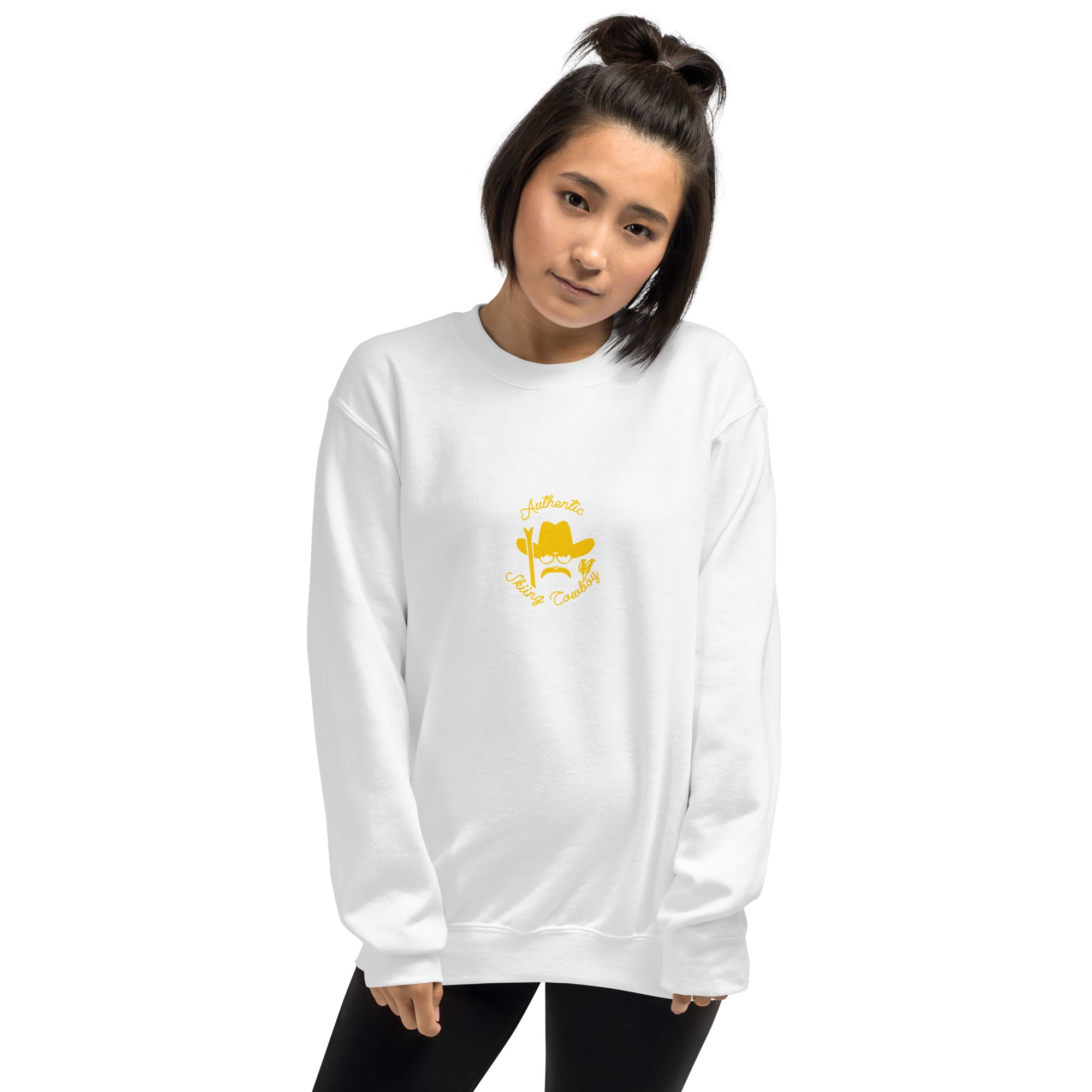 Unisex Sweatshirt Authentic Skiing Cowboy Gold