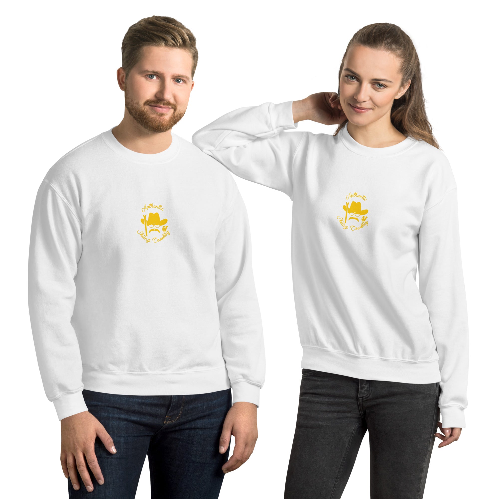 Unisex Sweatshirt Authentic Skiing Cowboy Gold