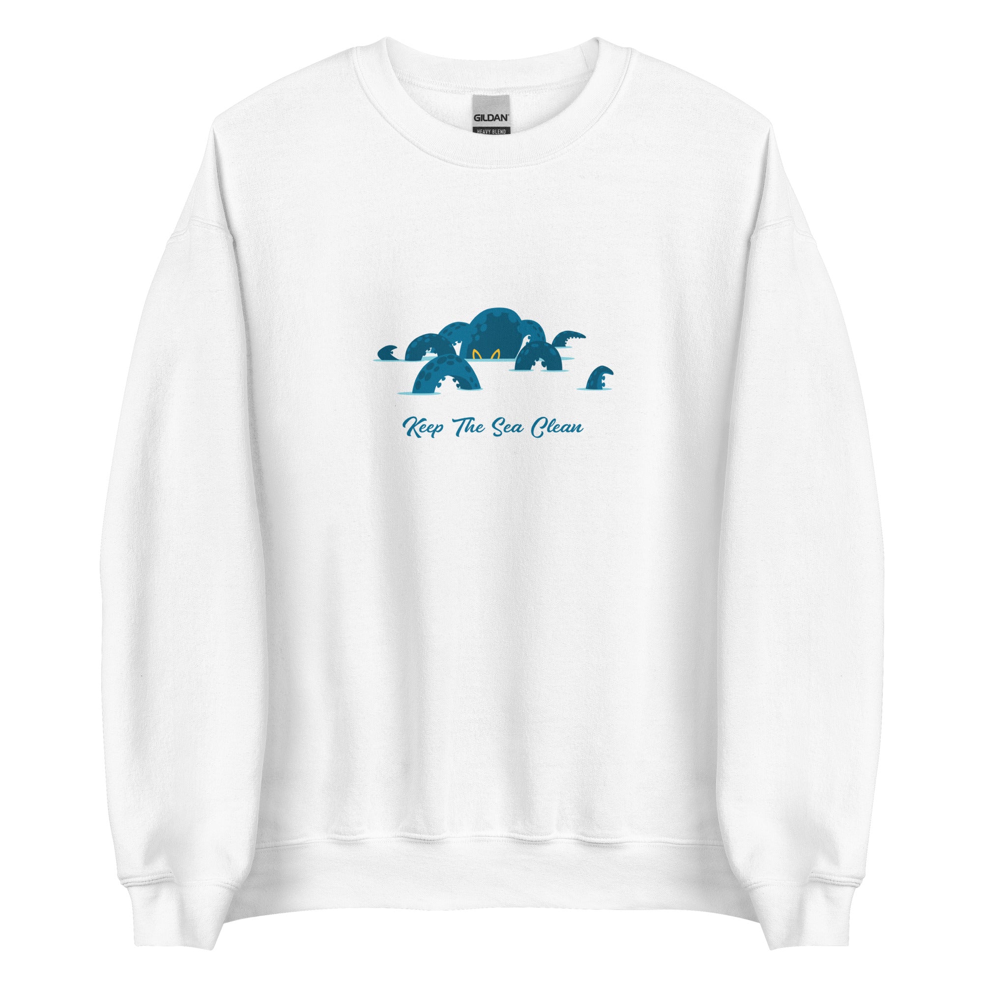 Sweat Unisexe à Col Rond Octopus Blue sur couleurs claires