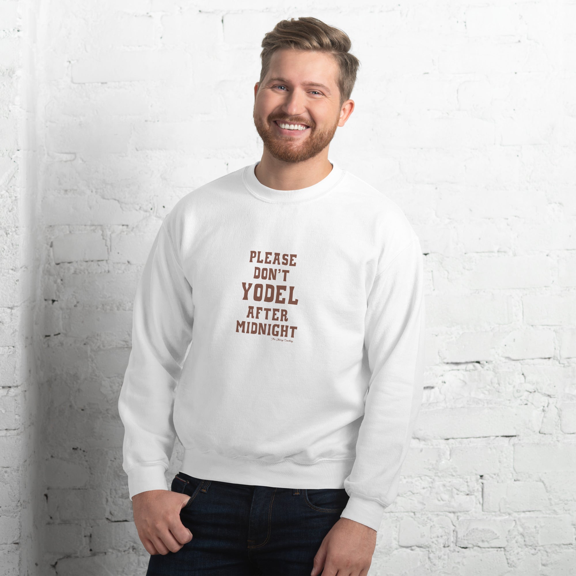 Unisex Sweatshirt Don't Yodel After Midnight dark text (front & back)