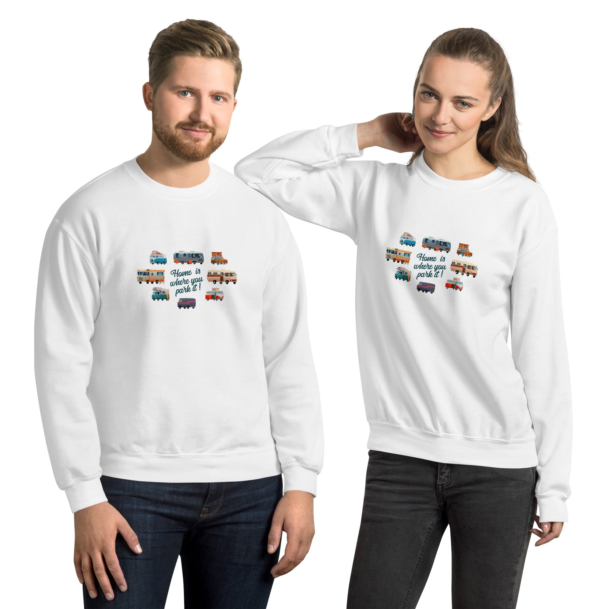 Unisex Sweatshirt Vintage Campers on light colors