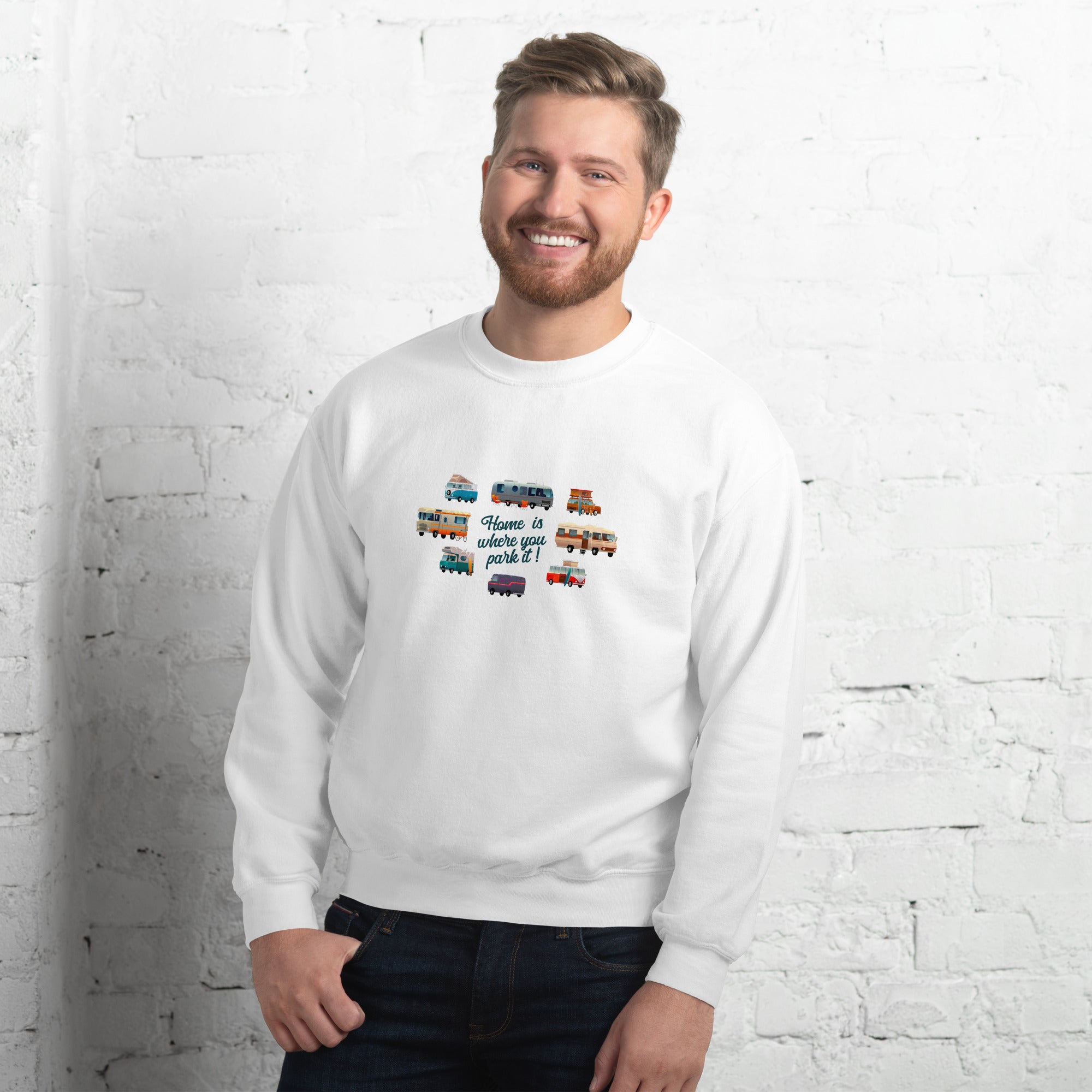 Unisex Sweatshirt Vintage Campers on light colors