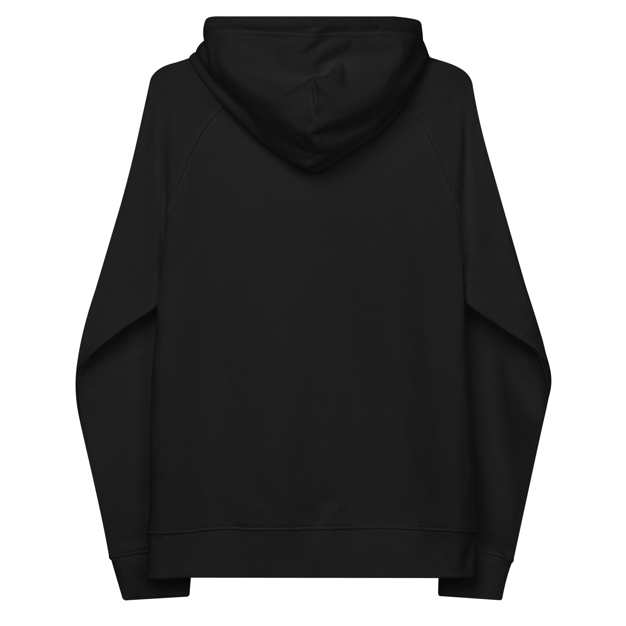 Unisex eco raglan hoodie Gondolas in the mist