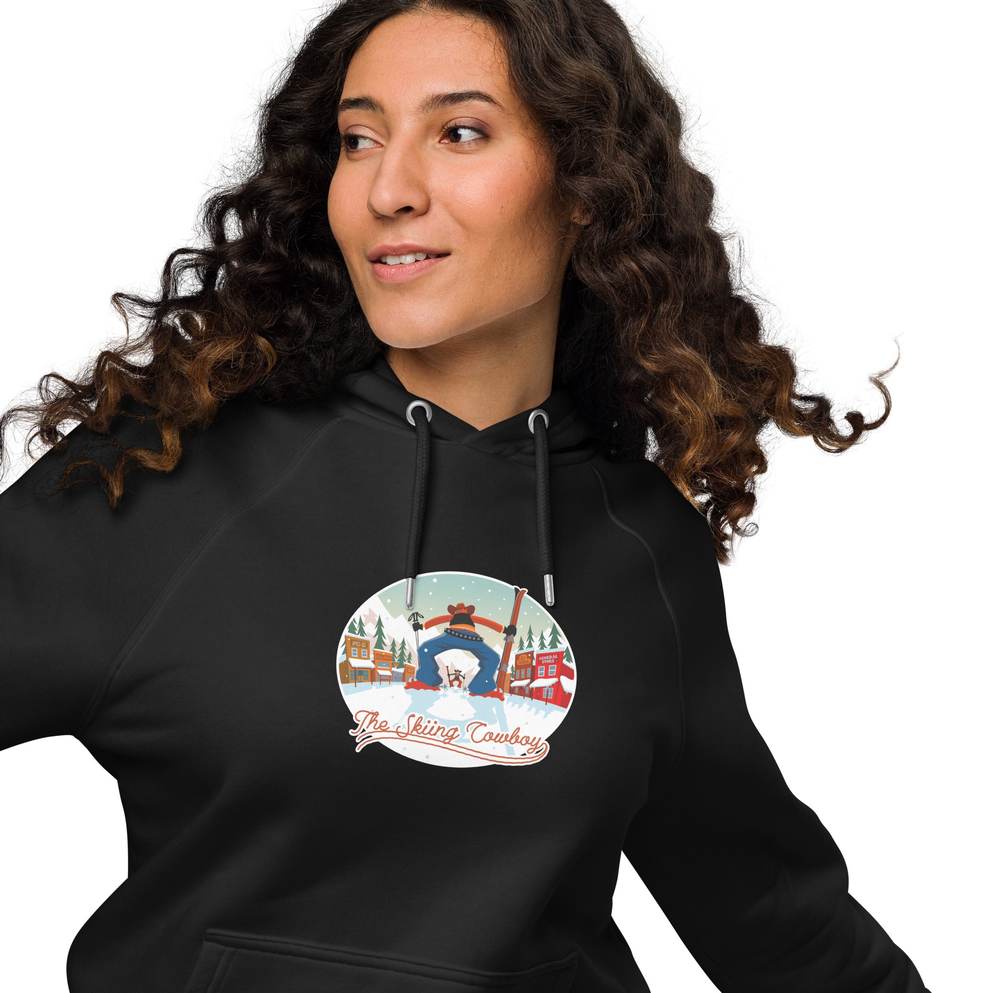 Unisex eco raglan hoodie Skiing Duel