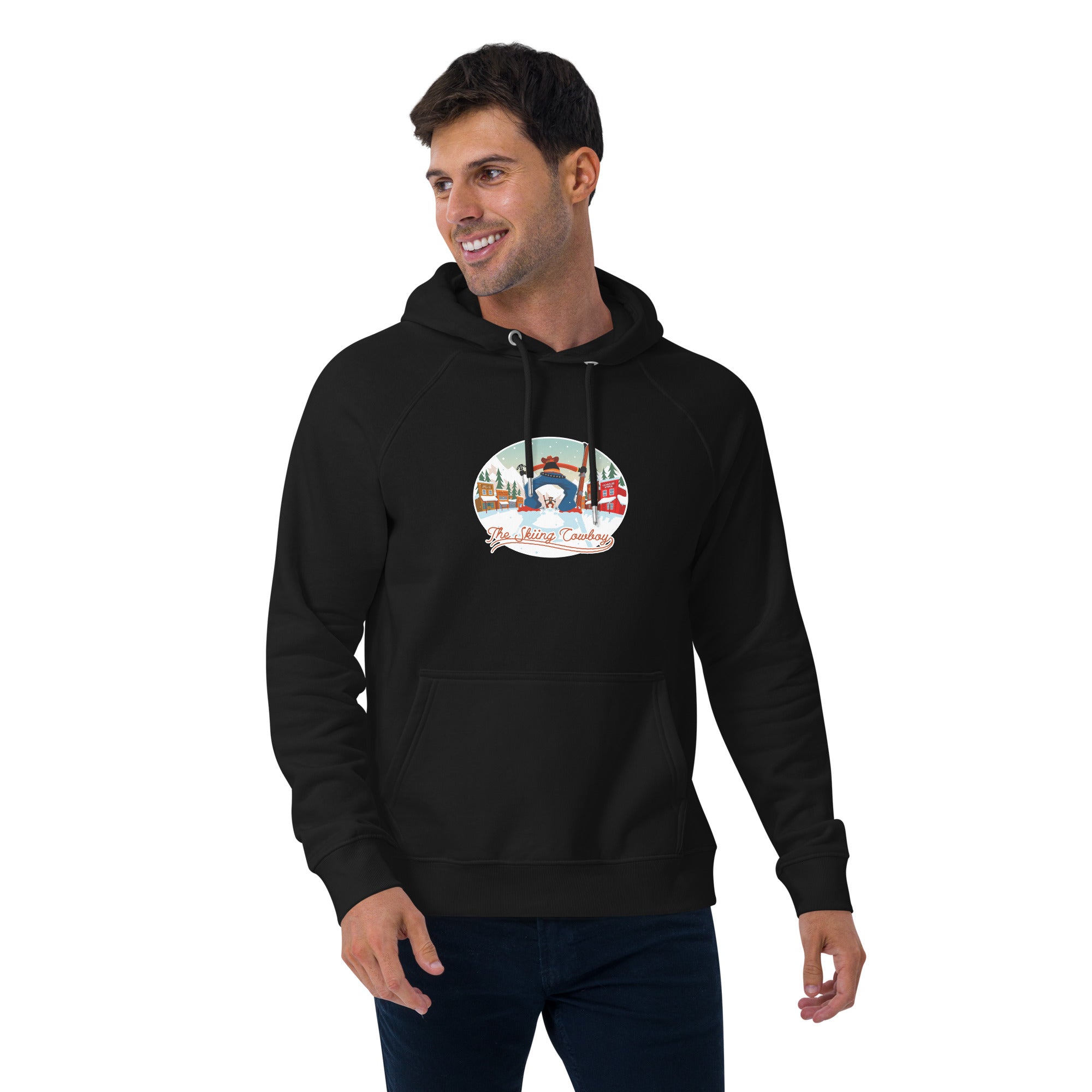 Unisex eco raglan hoodie Skiing Duel