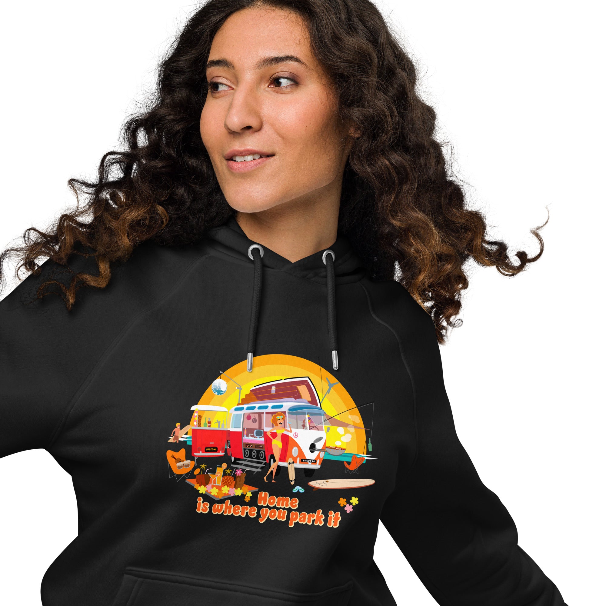 Unisex eco raglan hoodie Ultra Combi Home is where you park it