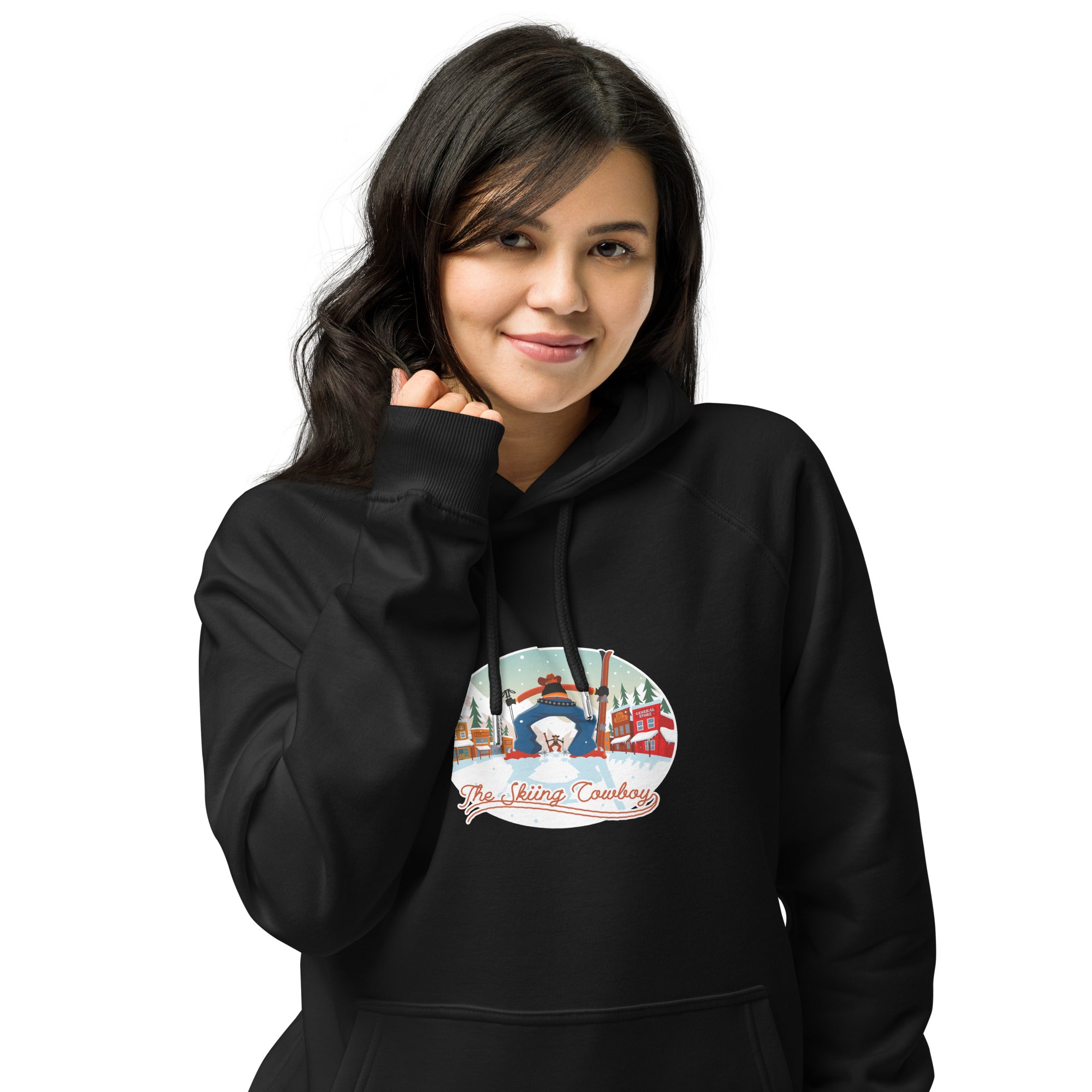 Unisex eco raglan hoodie Skiing Duel