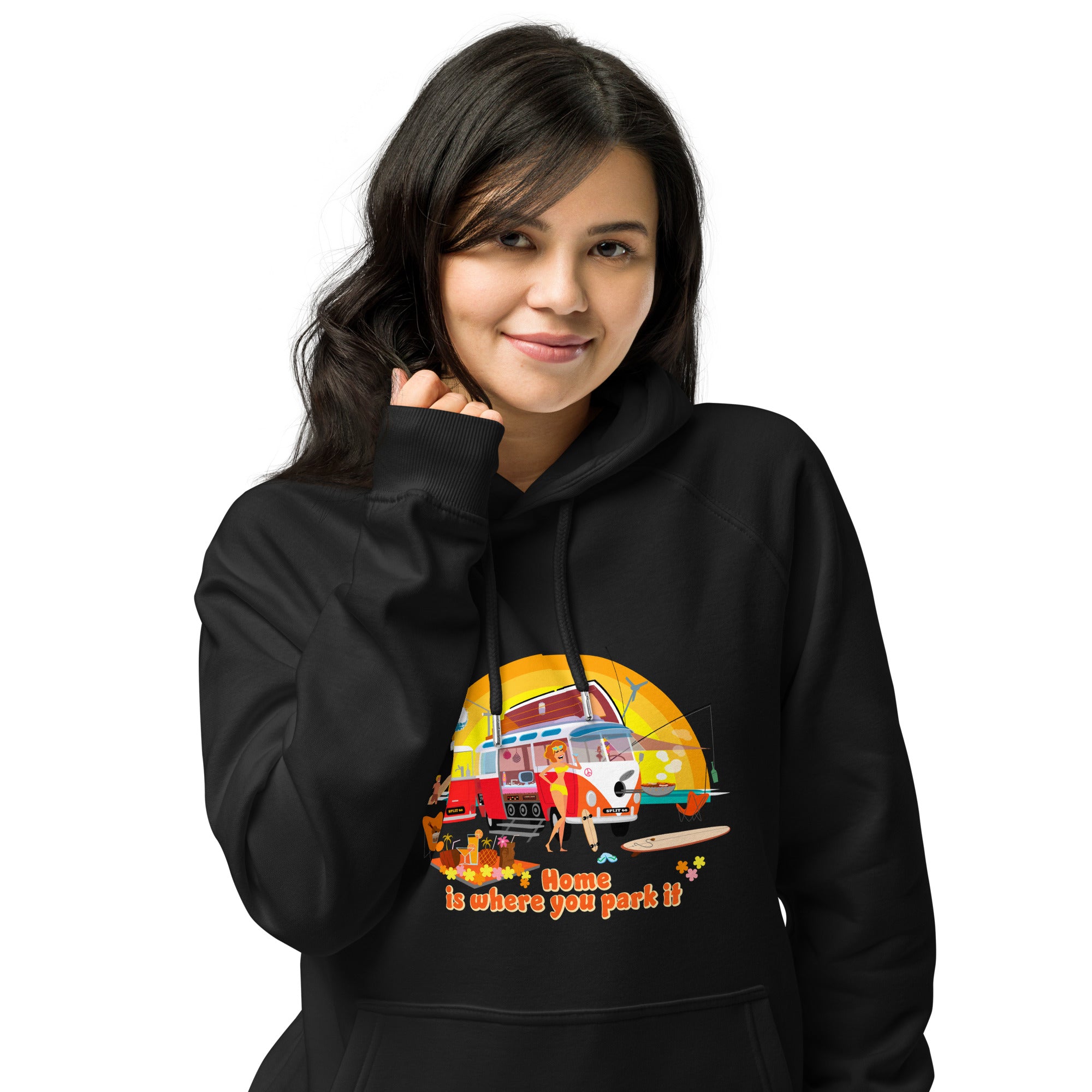 Unisex eco raglan hoodie Ultra Combi Home is where you park it