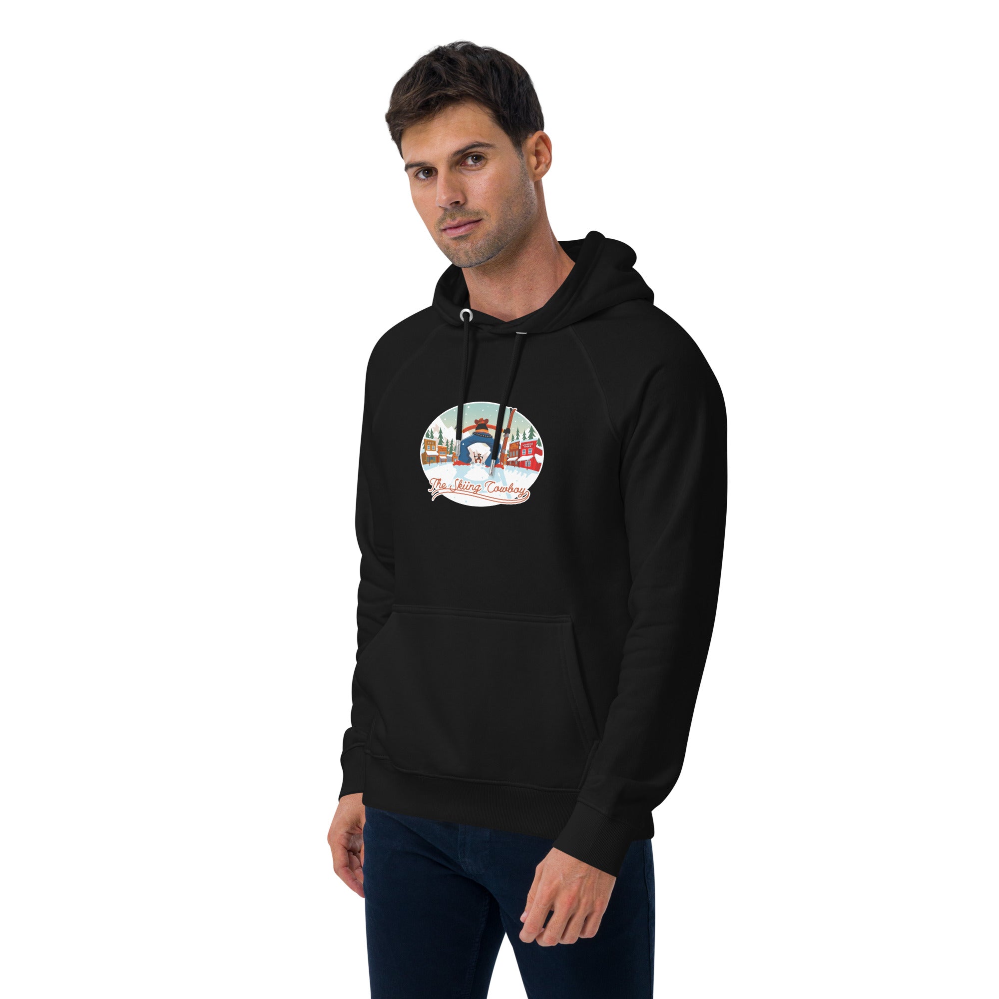 Unisex eco raglan hoodie Skiing Duel