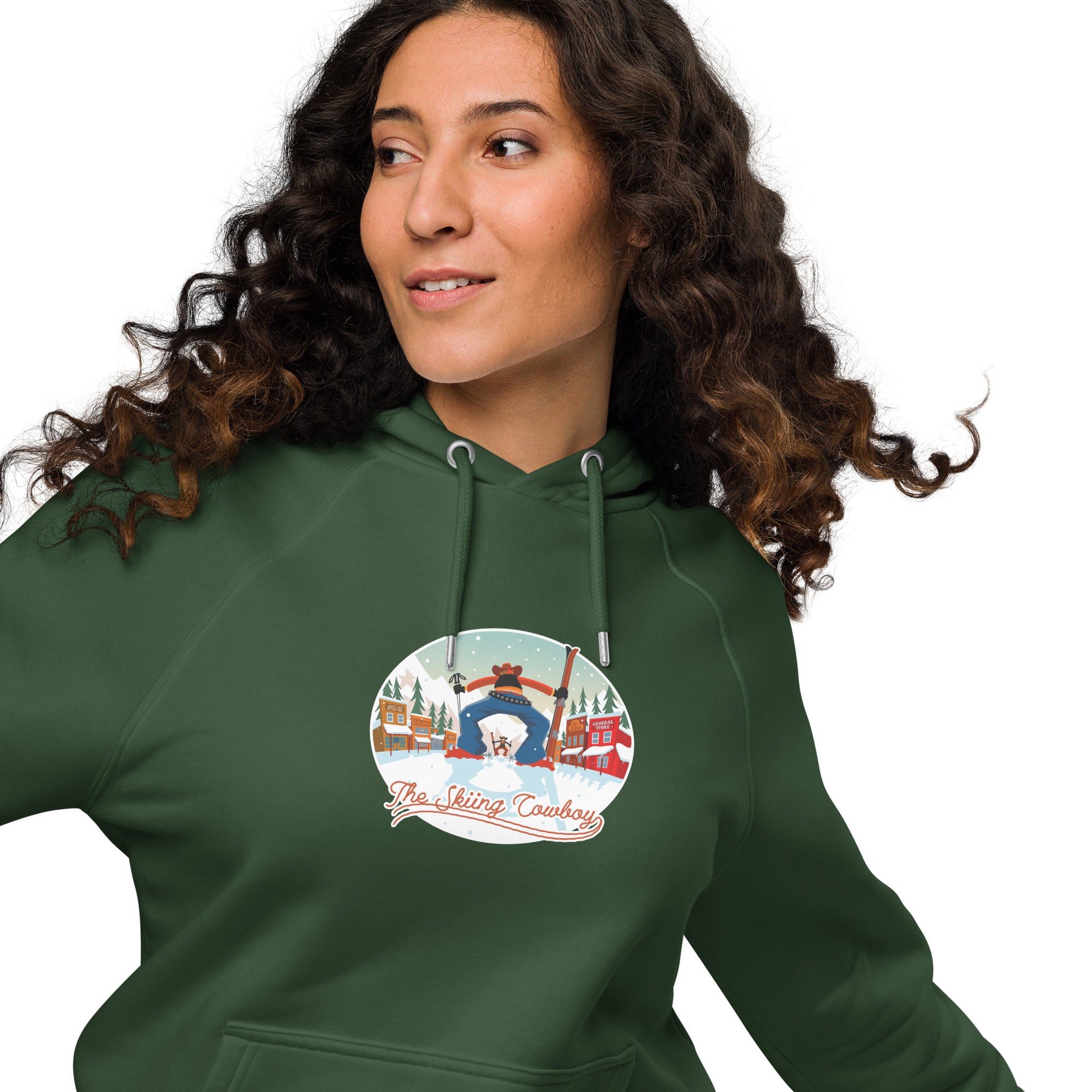 Unisex eco raglan hoodie Skiing Duel